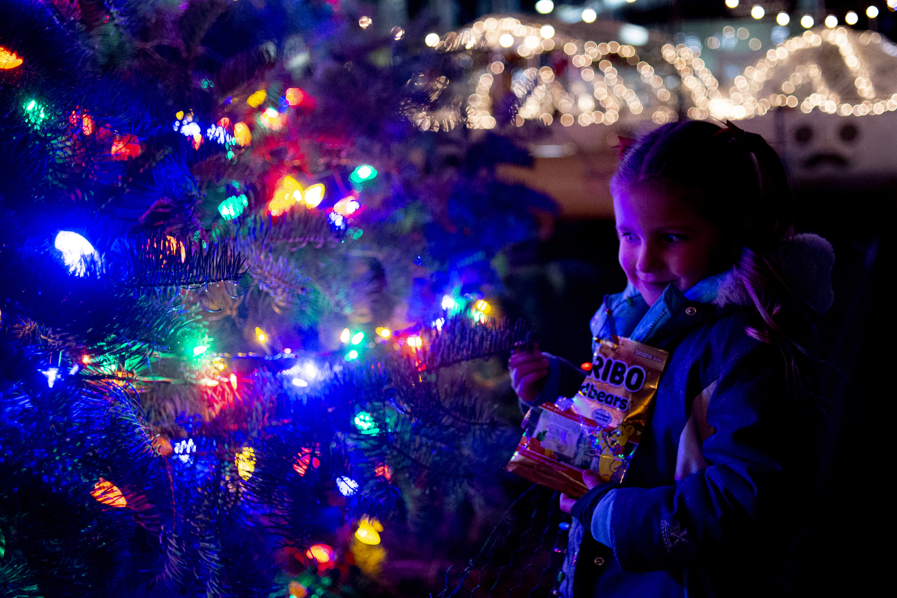 Christmas tree lights up downtown Flint for the 2020 holidays