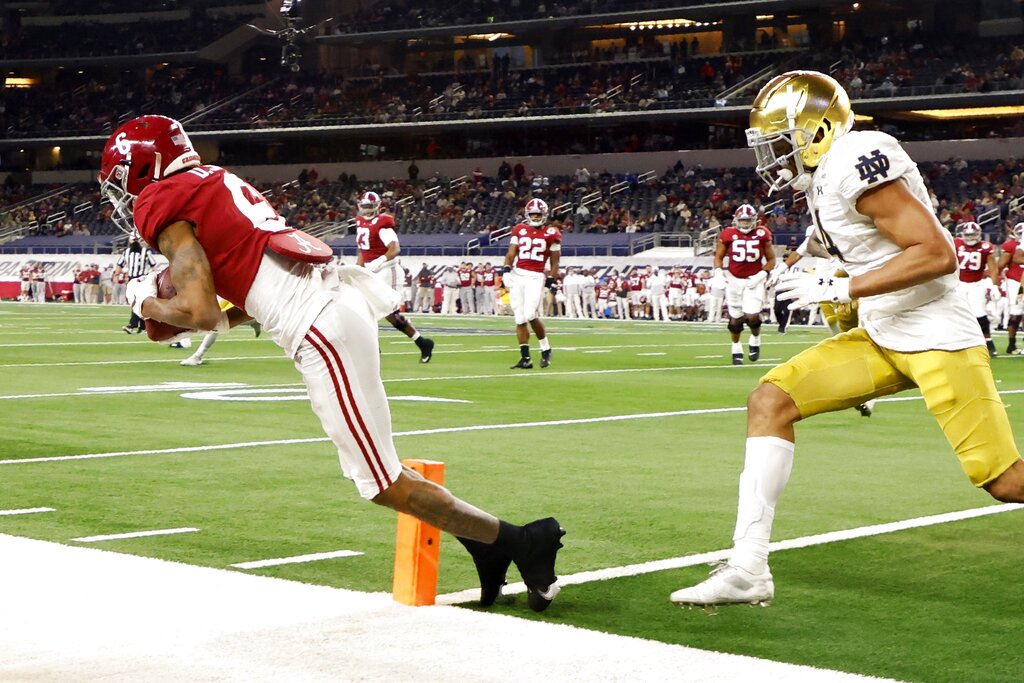 Alabama Crimson Tide running back Josh Jacobs (8) after scoring a touchdown  during the Capital One Orange Bowl NCAA College Football Playoff game  between Alabama and Oklahoma on Saturday December 29, 2018