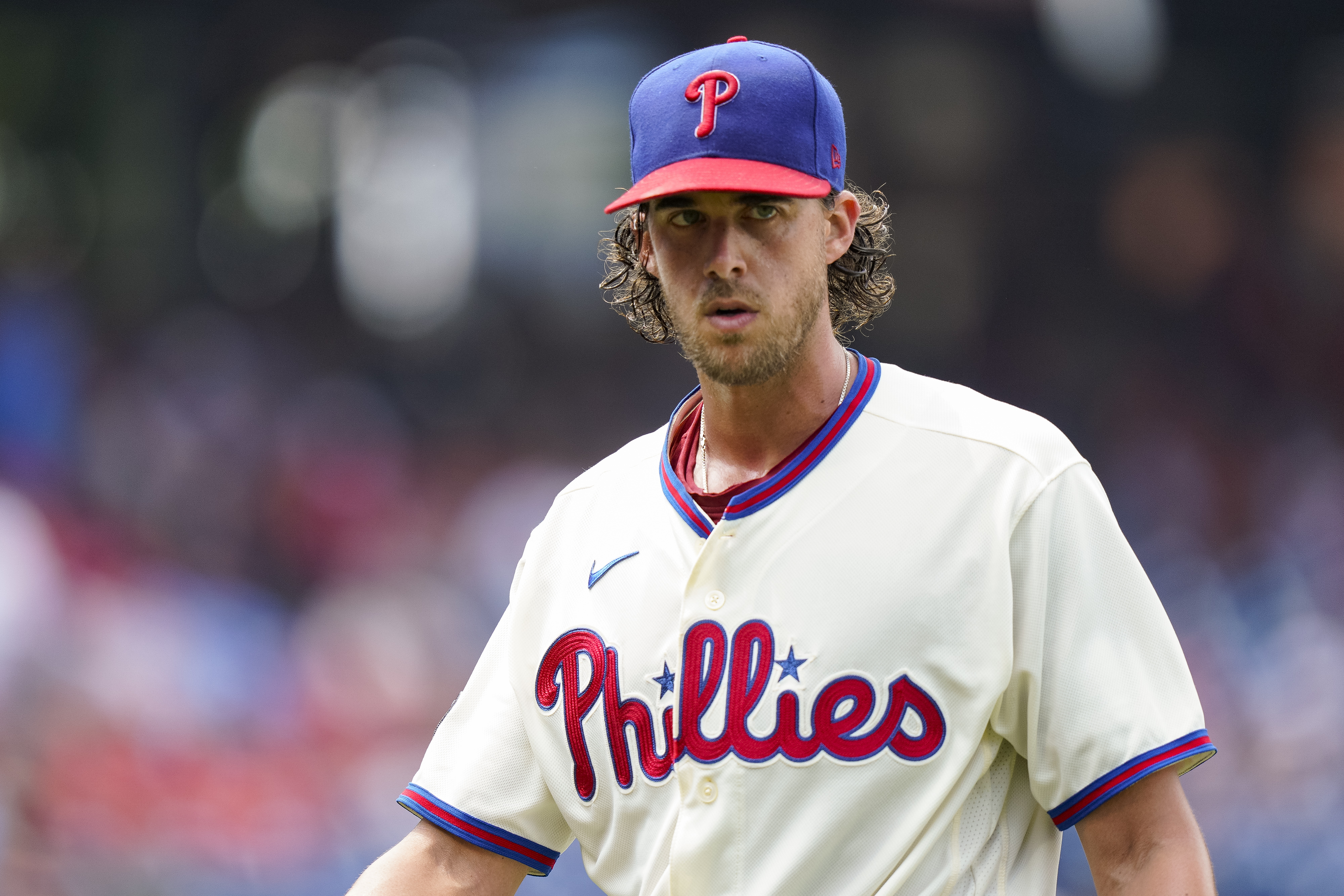 Aaron Nola of the Philadelphia Phillies in action against the