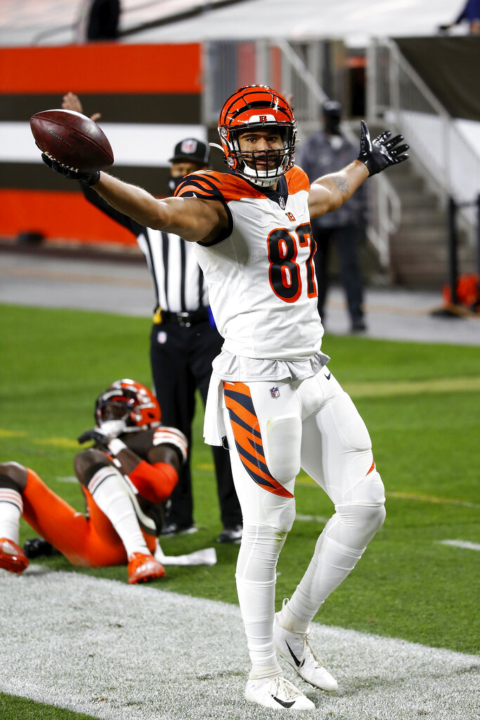 Bengals tight end C.J. Uzomah is progressing well in his rehab from a torn  Achilles in 2020