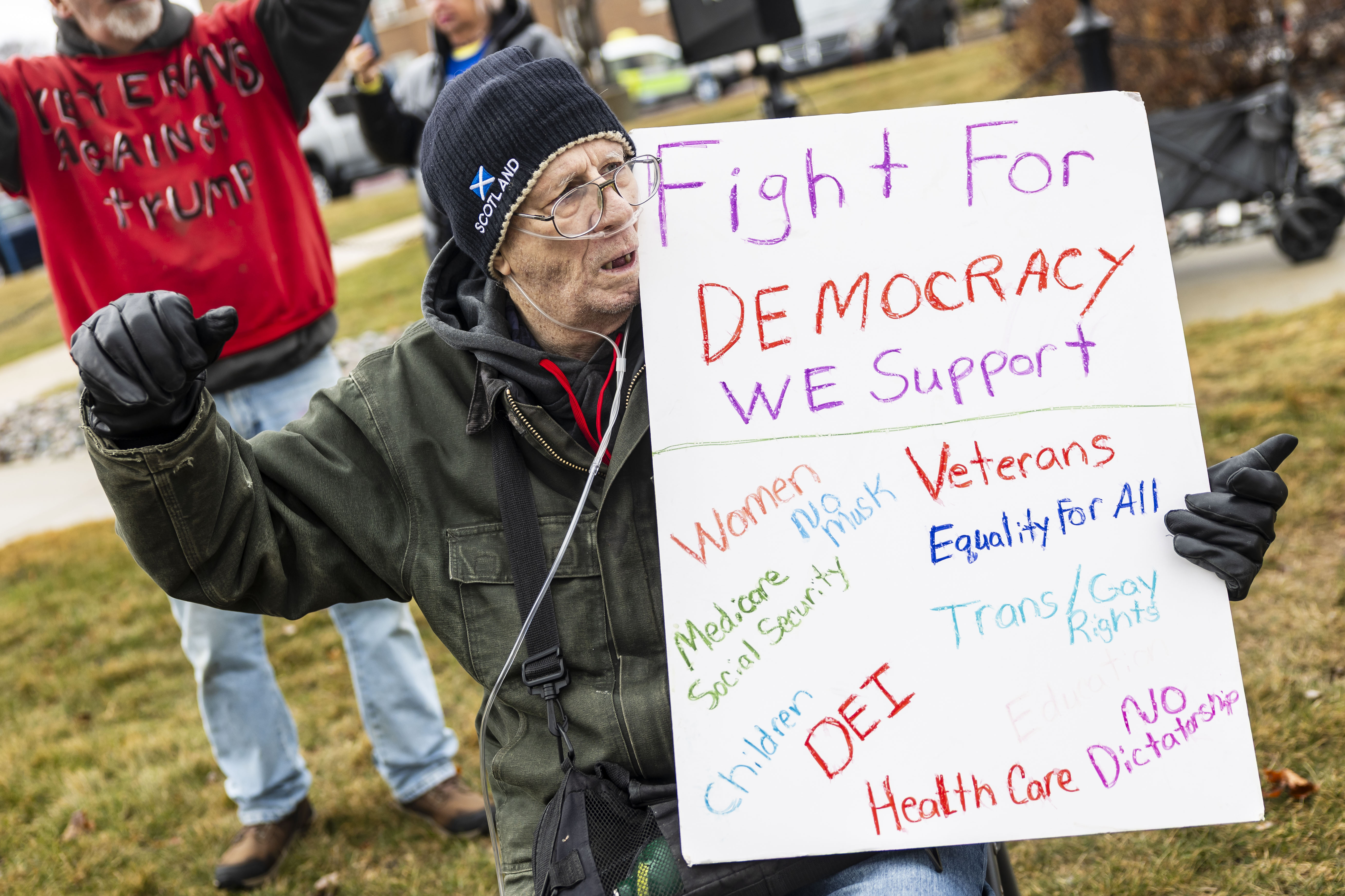 Protestors rally for veterans in front of Saginaw VA Hospital - mlive.com