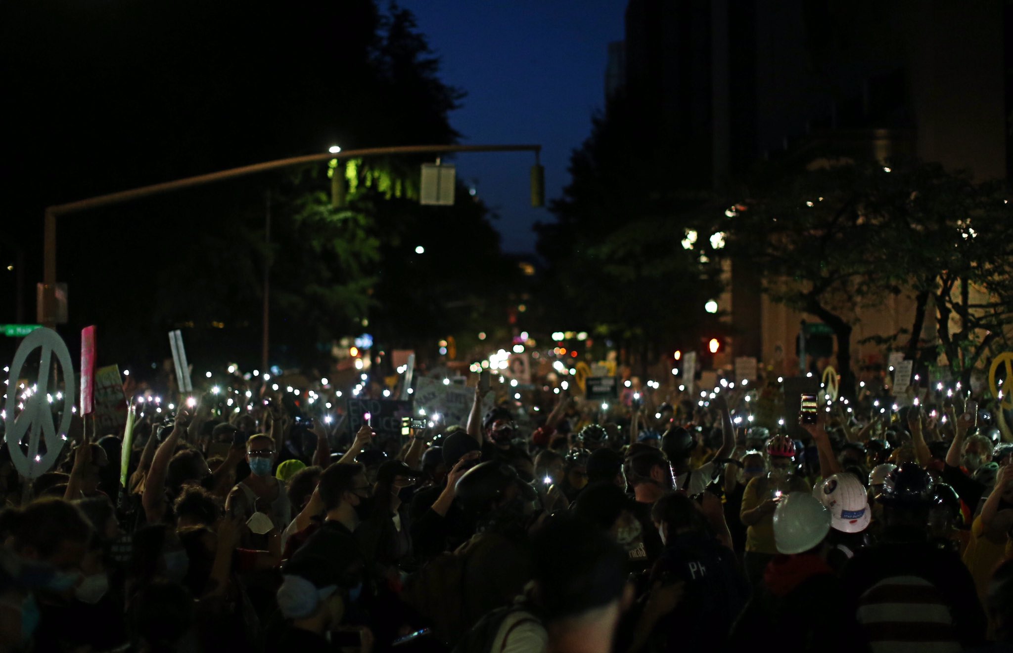 Portland Crowd 55th day of Portland Protests on July 21 - oregonlive.com