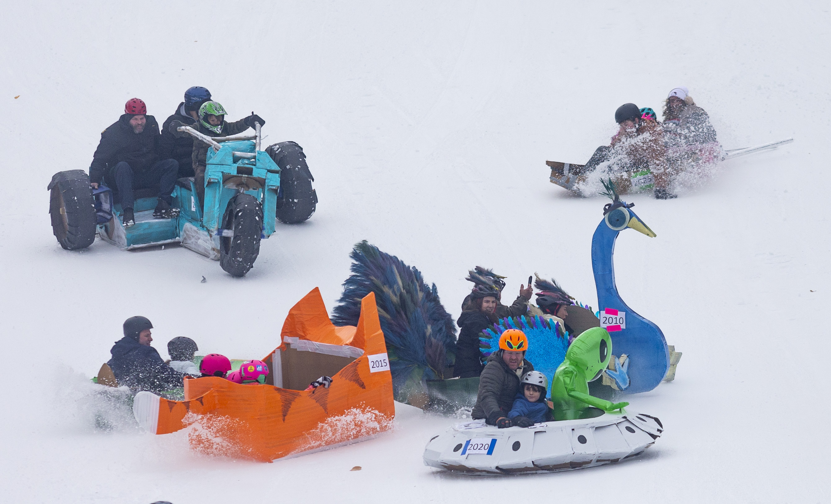 Cardboard sled race at Grand Haven Winterfest 2025 - mlive.com