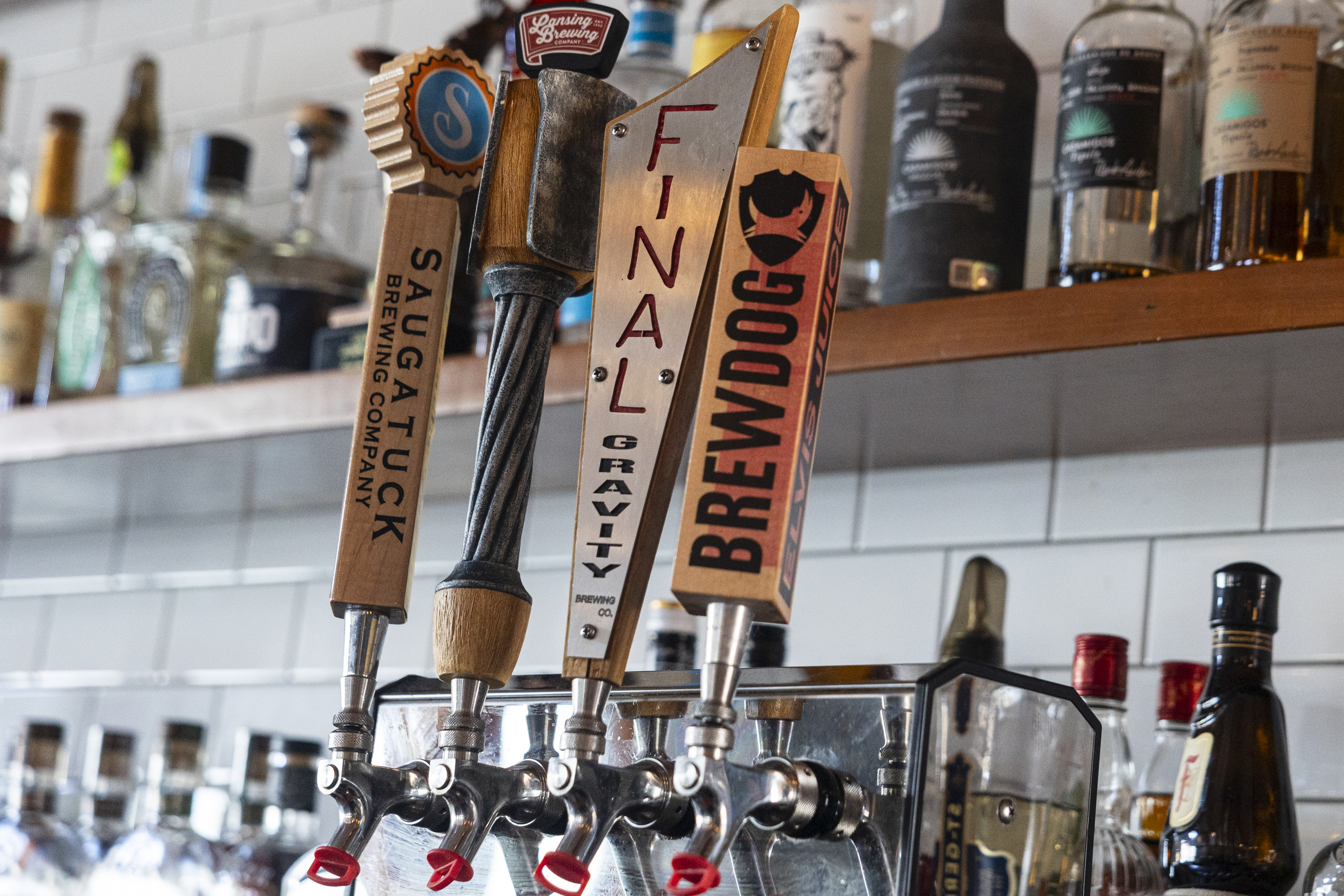 Draft beers at Compass and Cleaver— a collaboration from the owners of South Kitchen and Kitchen House at 12454 E D Ave. in Richland, Michigan.
