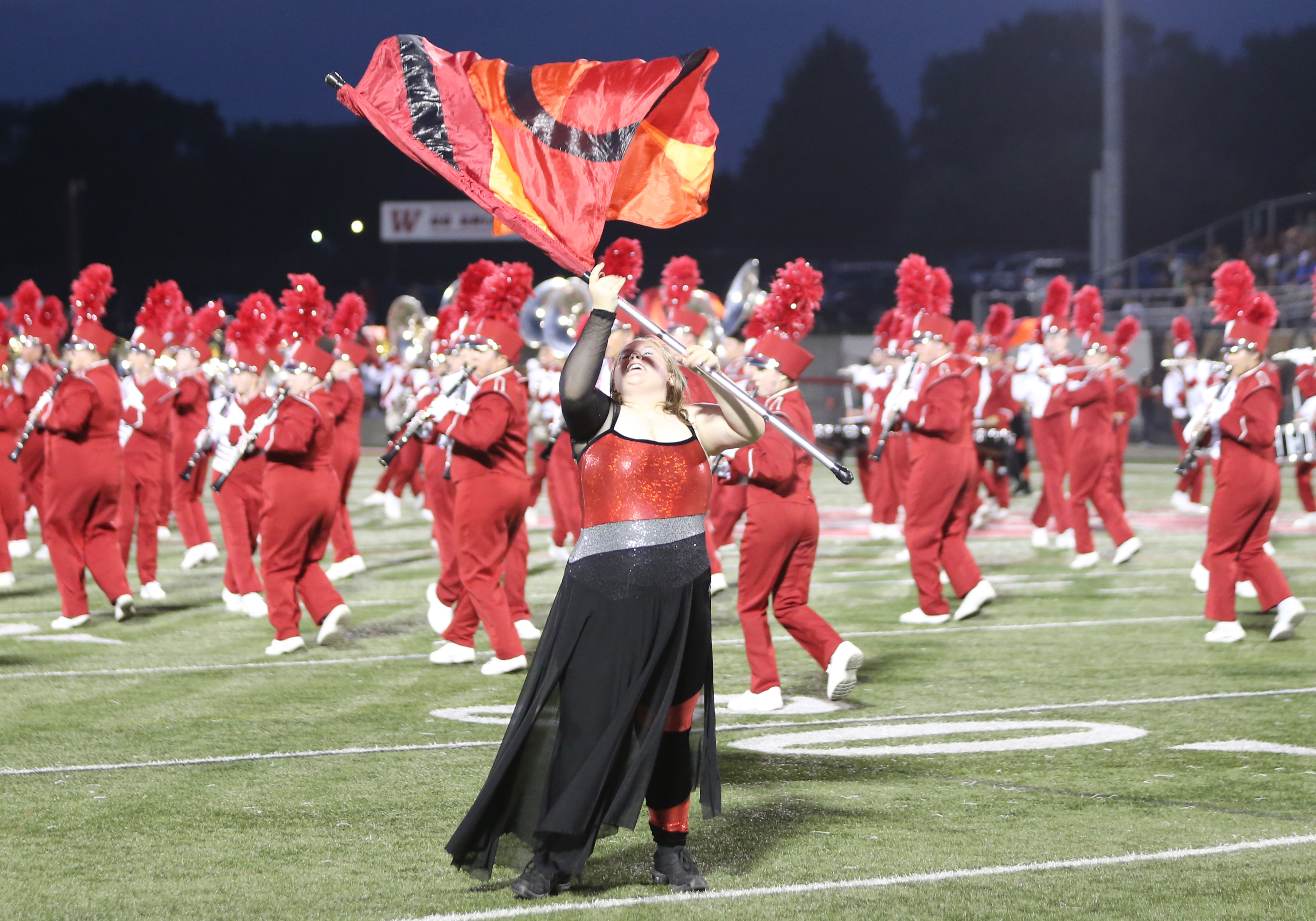 Wadsworth High School marching band performs during their game against