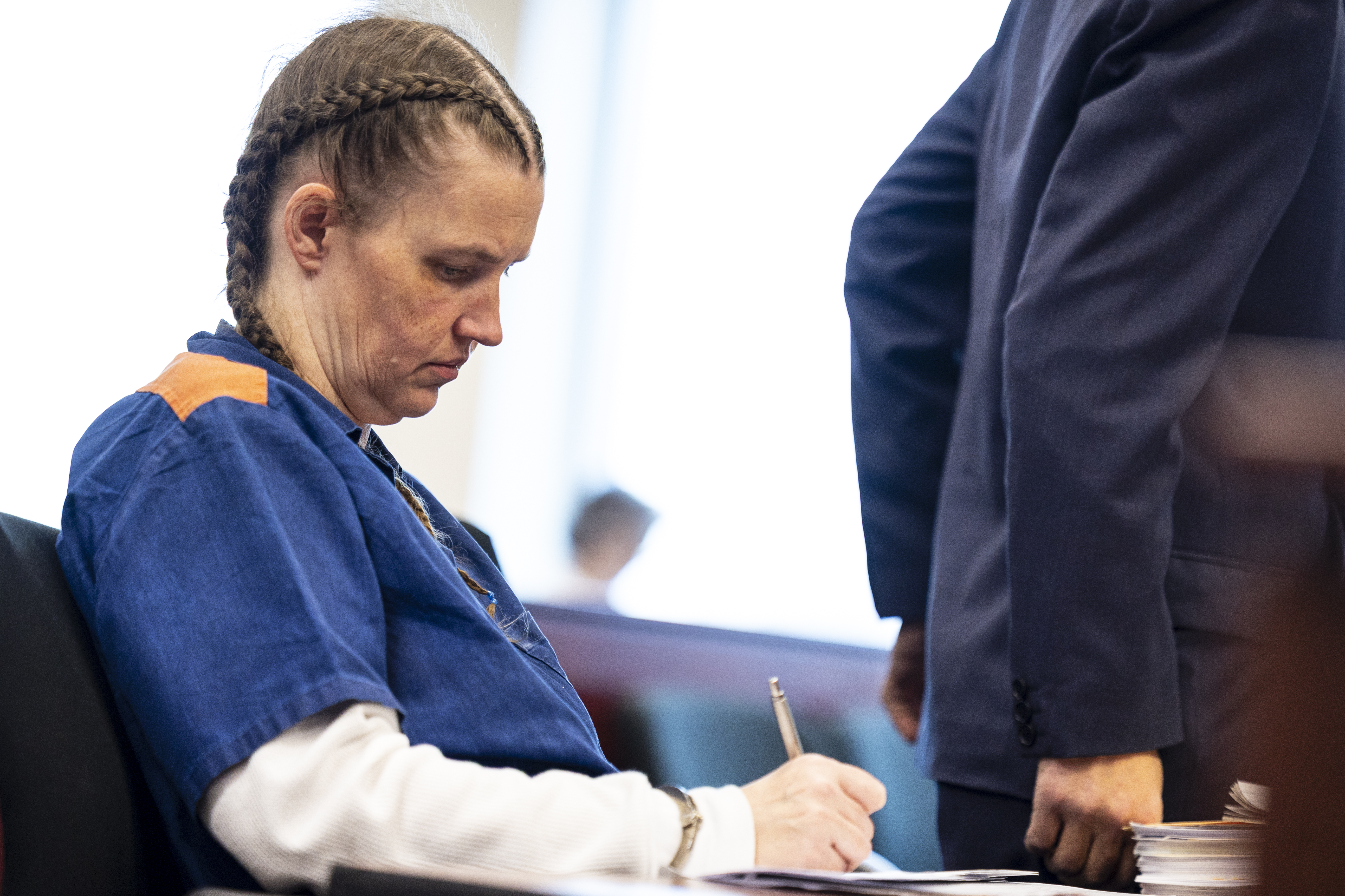 Shanda Vander Ark, the mother convicted of torturing her 15-year-old son to death, appears in court for a Ginther hearing seeking a new trial at Muskegon County Circuit Court in Muskegon, Mich. on Friday, March 20, 2026. Vander Ark’s defense claims she was in a “catatonic state” throughout her trial that featured disturbing testimony of how she inflicted cruel punishments on her son, Timothy Ferguson, leading to the boy’s death. She is currently serving life in prison without parole.
