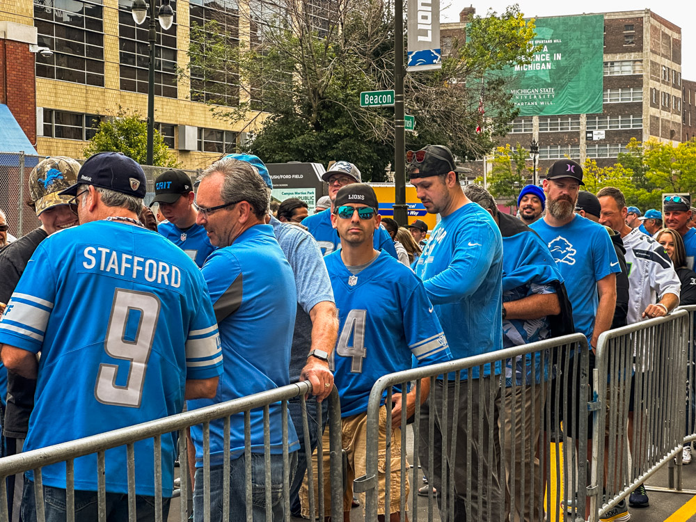 Tailgate scene before the Detroit Lions 2023 home opener 