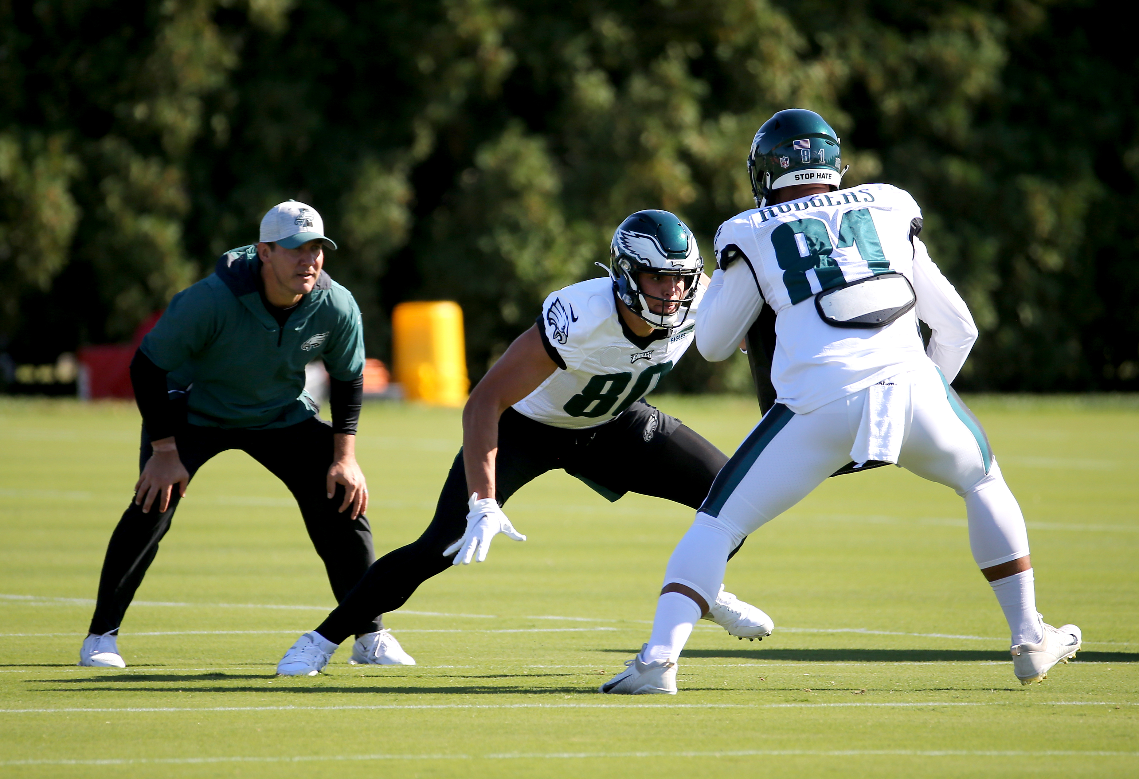 Zach Ertz of the Philadelphia Eagles participates in OTA's on May