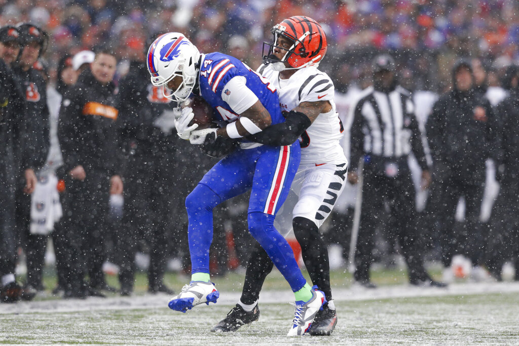 VIDEO: Stefon Diggs Knocks Shoes Off Chiefs Fan on Field in Bills Game