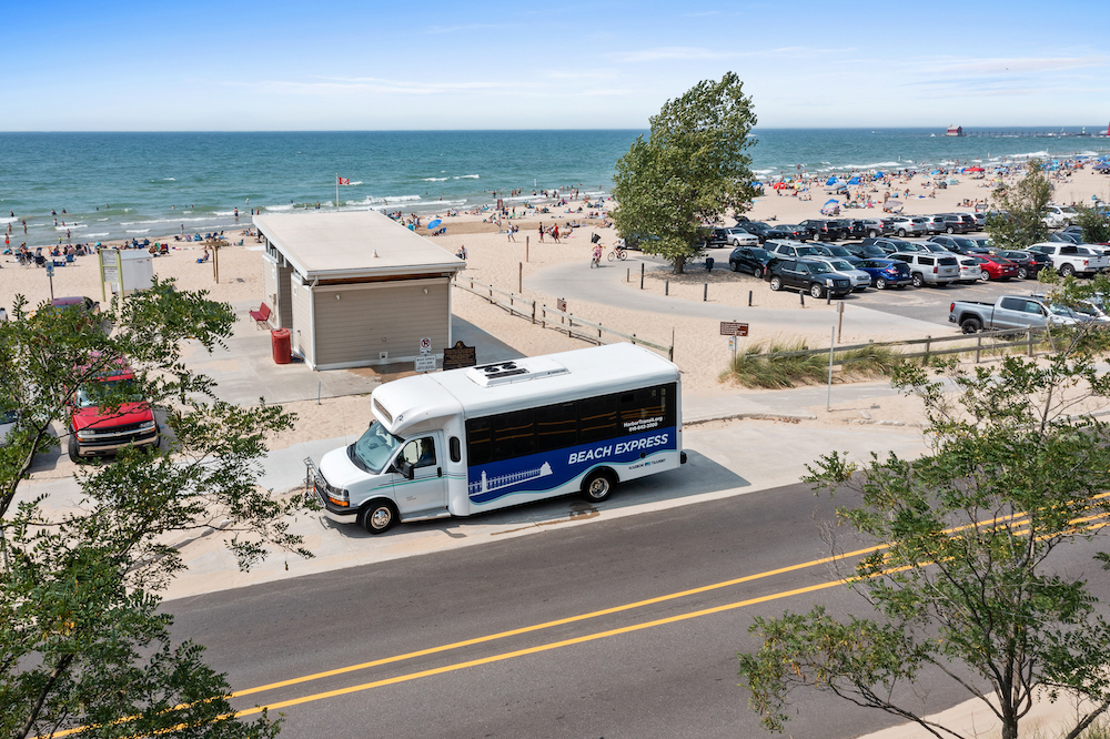 Harbor Transit will run a free beach shuttle from several locations in Grand Haven this summer.