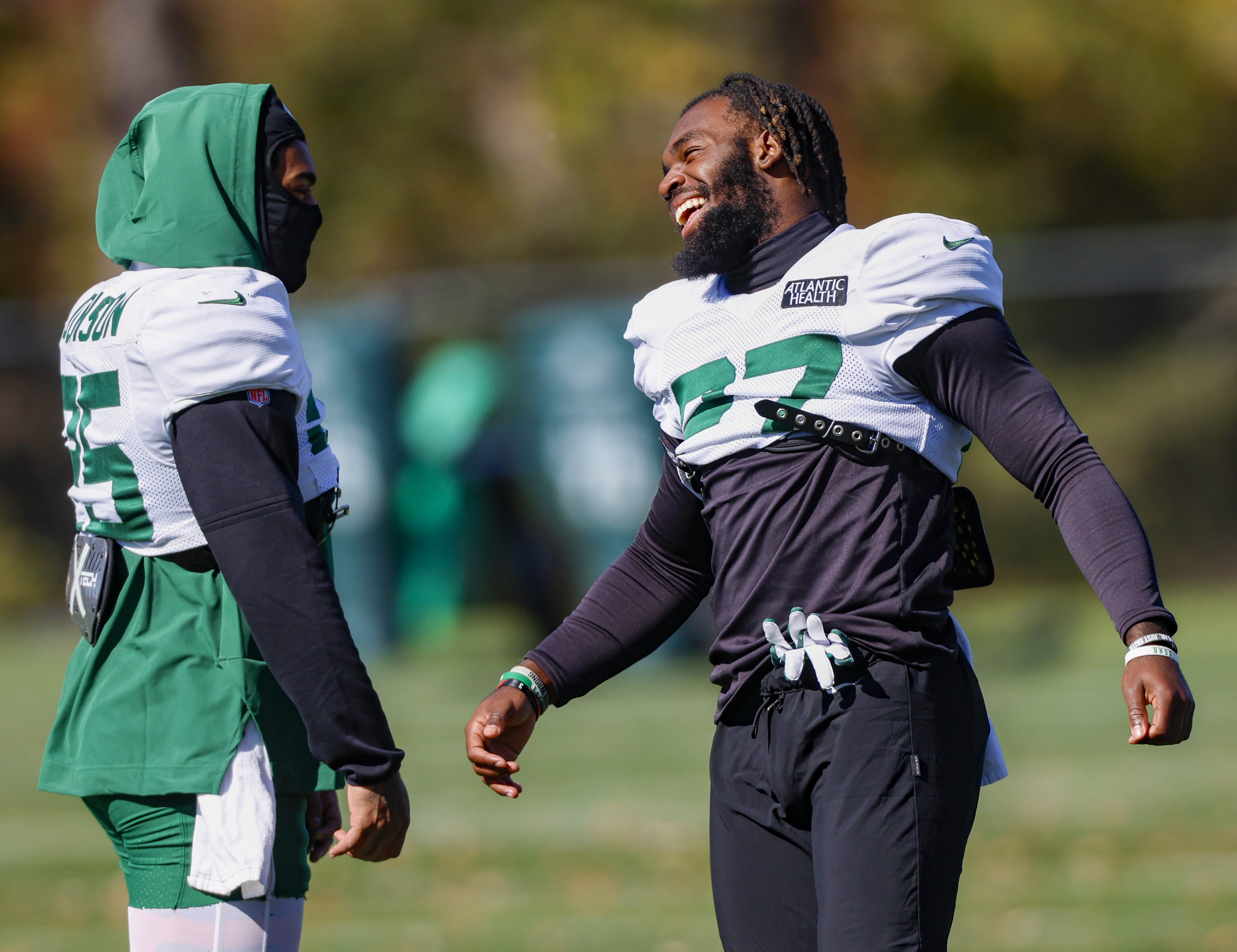 New York Jets linebacker Jamien Sherwood (44) runs against the