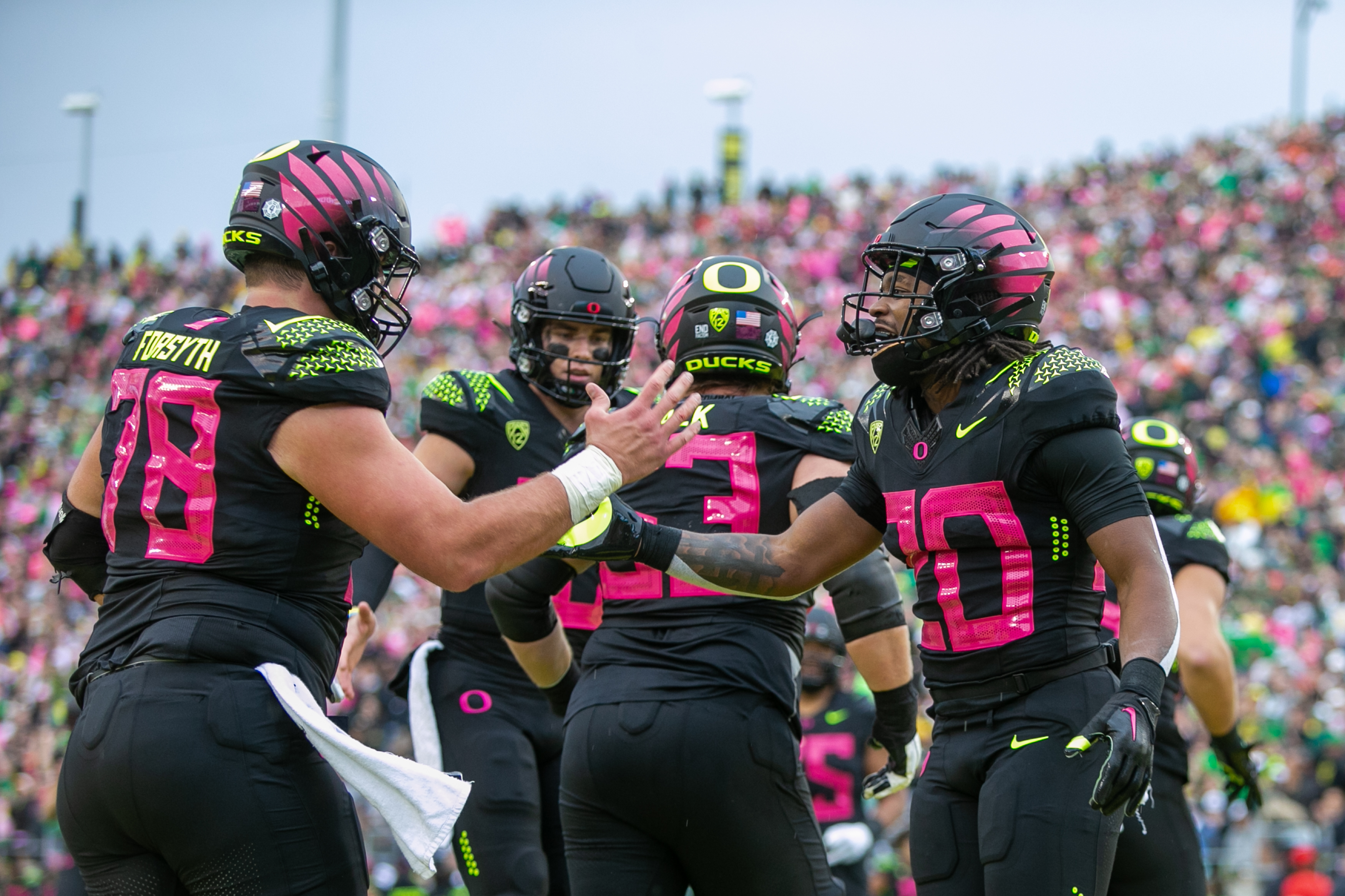 Oregon Unveils Neon Pink 'Stomp Out Cancer' Jerseys For UCLA Game