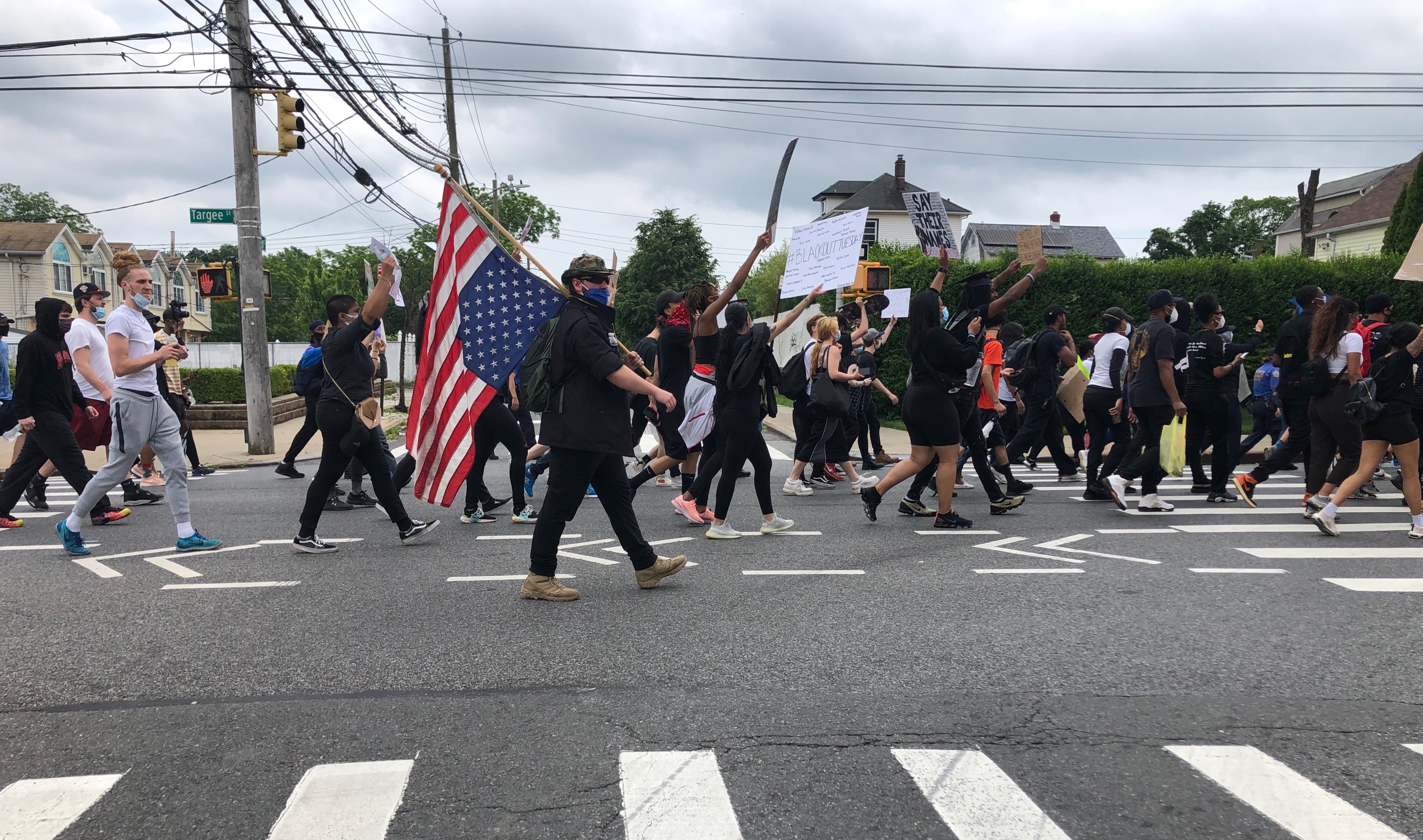 Marchers head down Targee Street. (Staten island Advance/Jan Somma-Hammel)