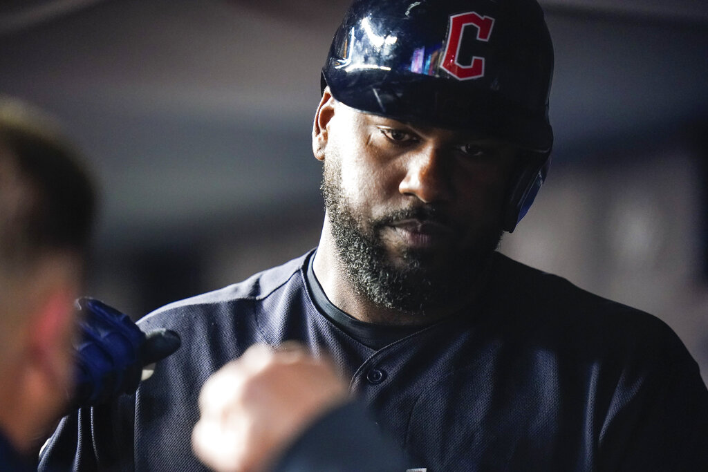 Cleveland Guardians Franmil Reyes 32swings Just Editorial Stock