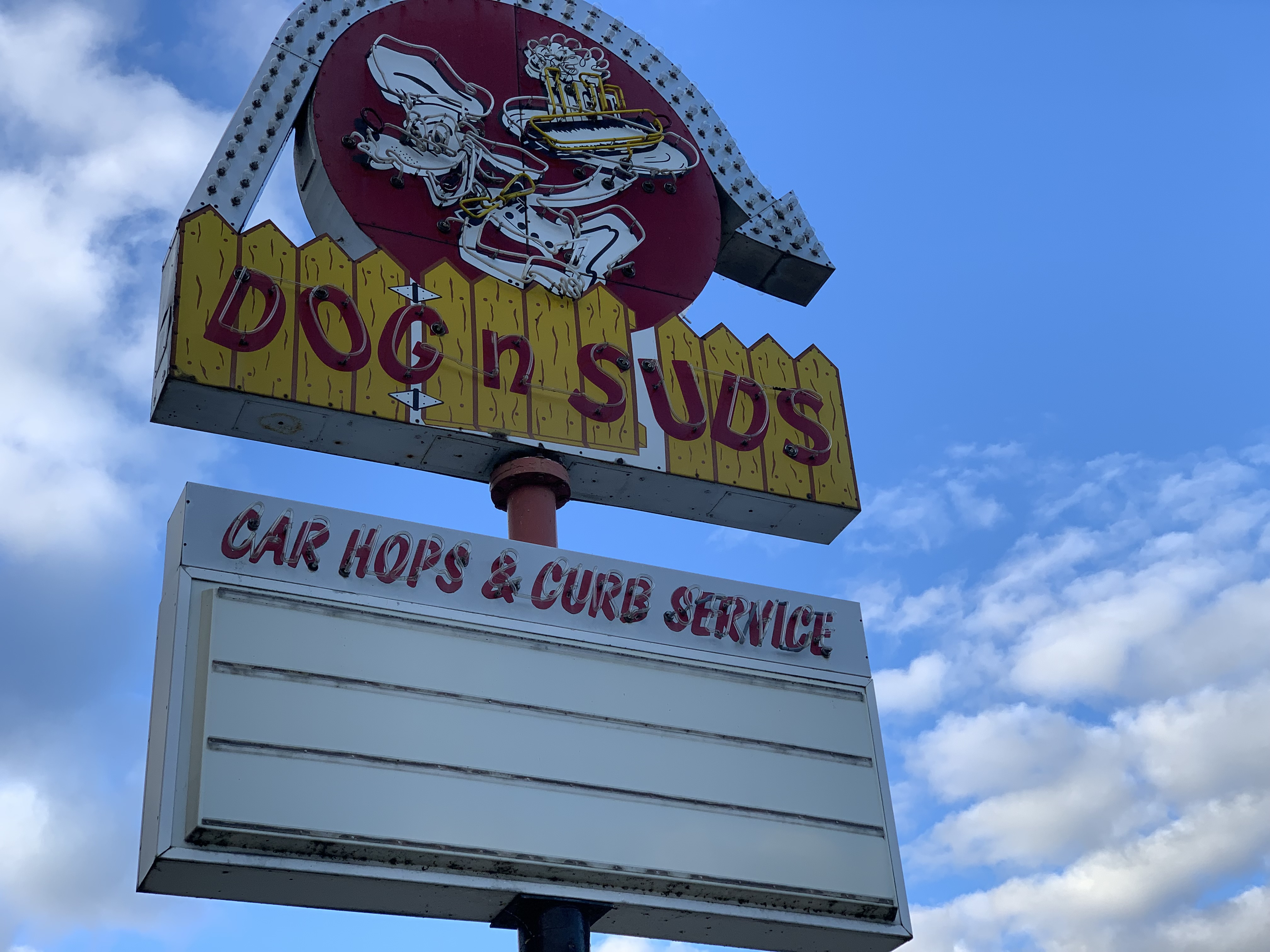 Two iconic Dogs n Suds drive-ins in Muskegon County are up for sale. The Montague location, 4454 Dowling St., and the Norton Shores location, 4221 Grand Haven Road, are the last remaining Dogs n Suds in Michigan. (Photo by Rose White | MLive)