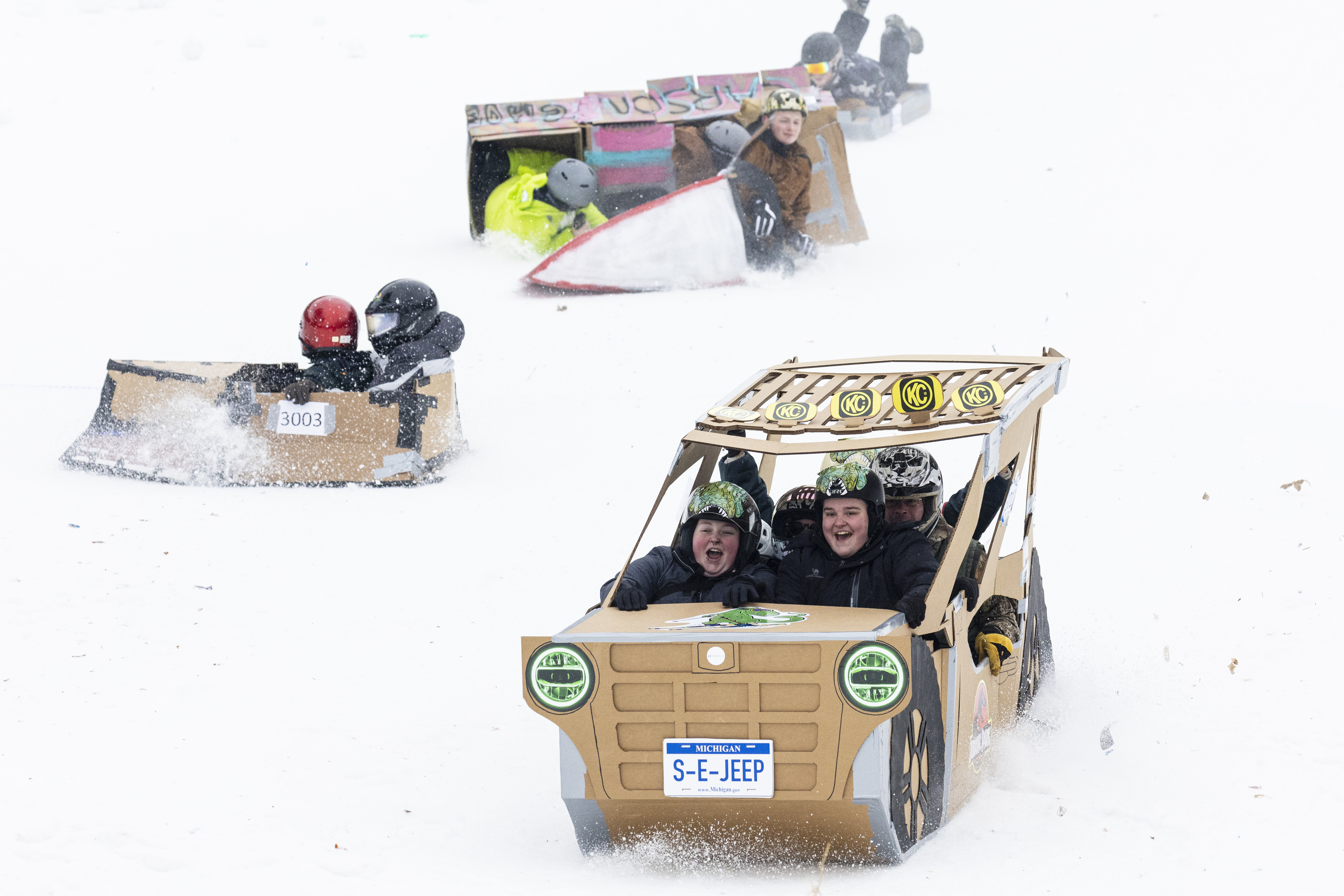 Grand Haven Winterfest cardboard sled races 2023 - mlive.com