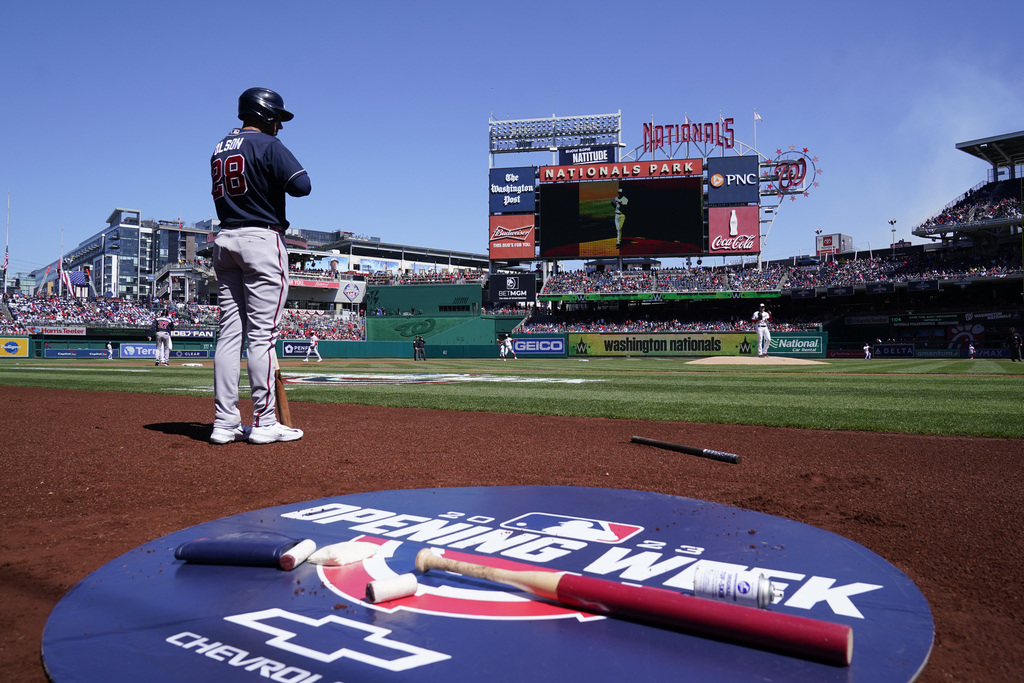 Seattle Mariners first baseman Ty France wears a San Diego State jersey  during batting practice before a baseball game against the Los Angeles  Angels, Monday, April 3, 2023, in Seattle. (AP Photo/Lindsey