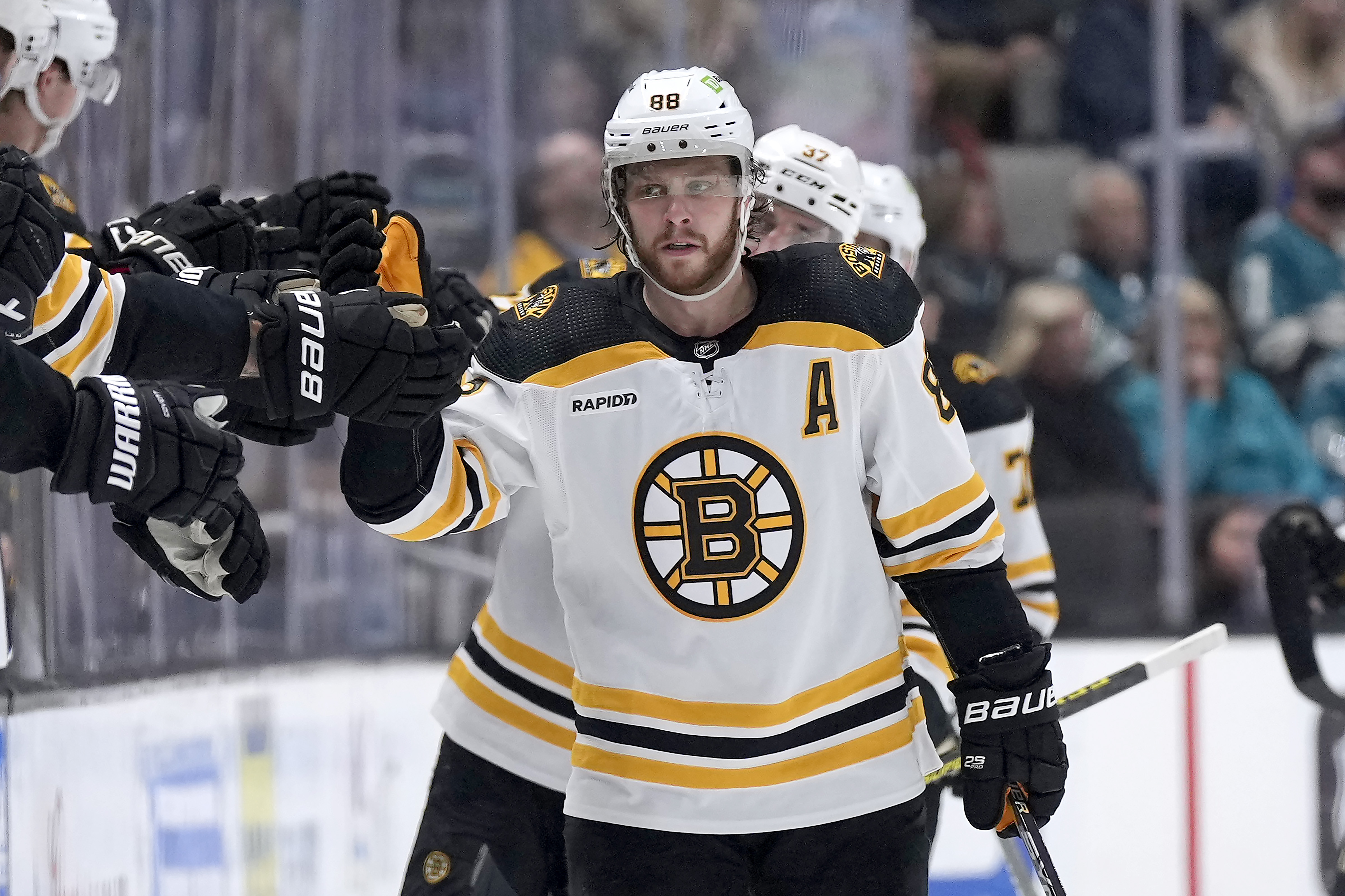 Fanatics Branded David Pastrnak Boston Bruins Youth Breakaway Away