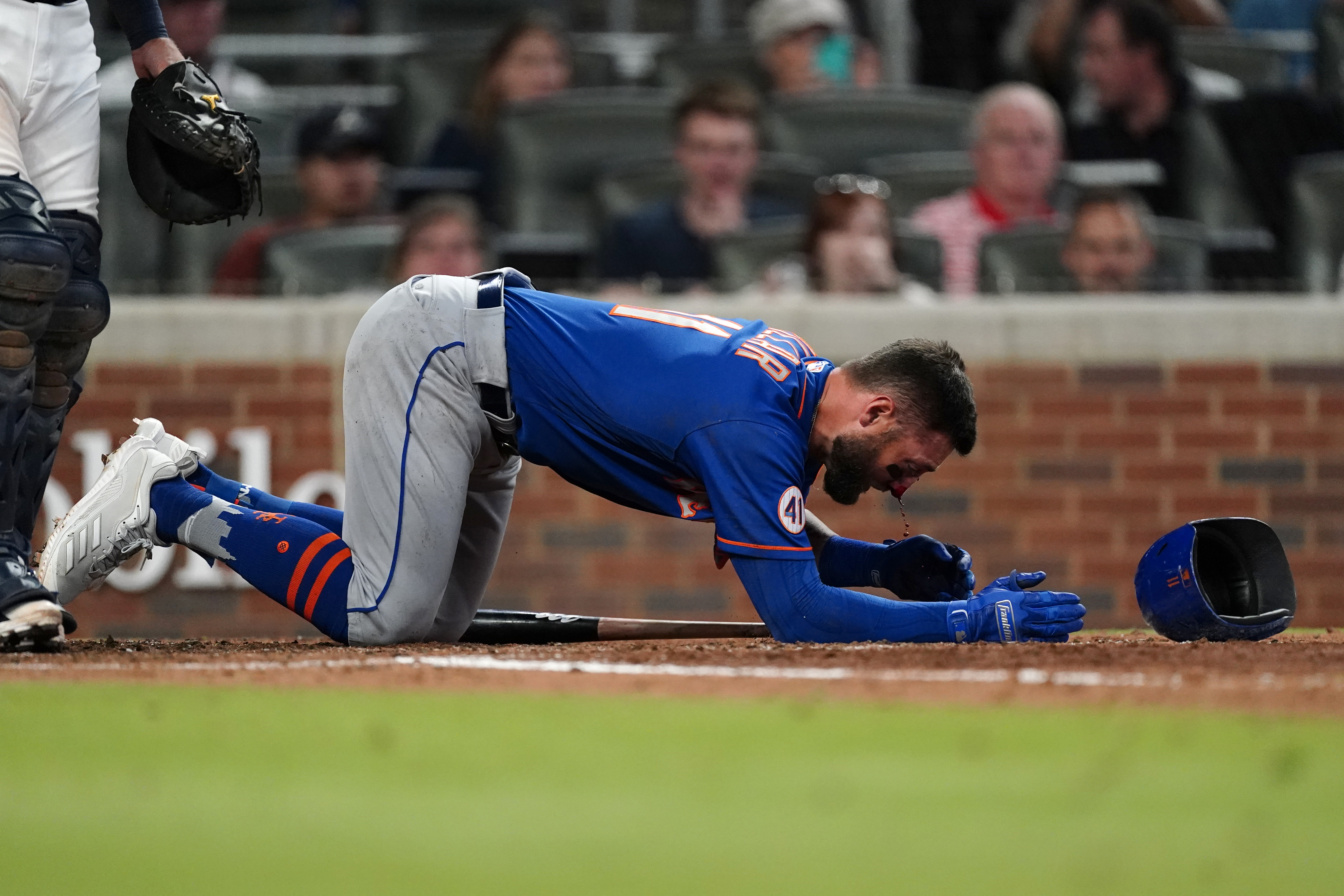 Mets update Kevin Pillar's status after taking fastball to the face Monday  vs. Braves 