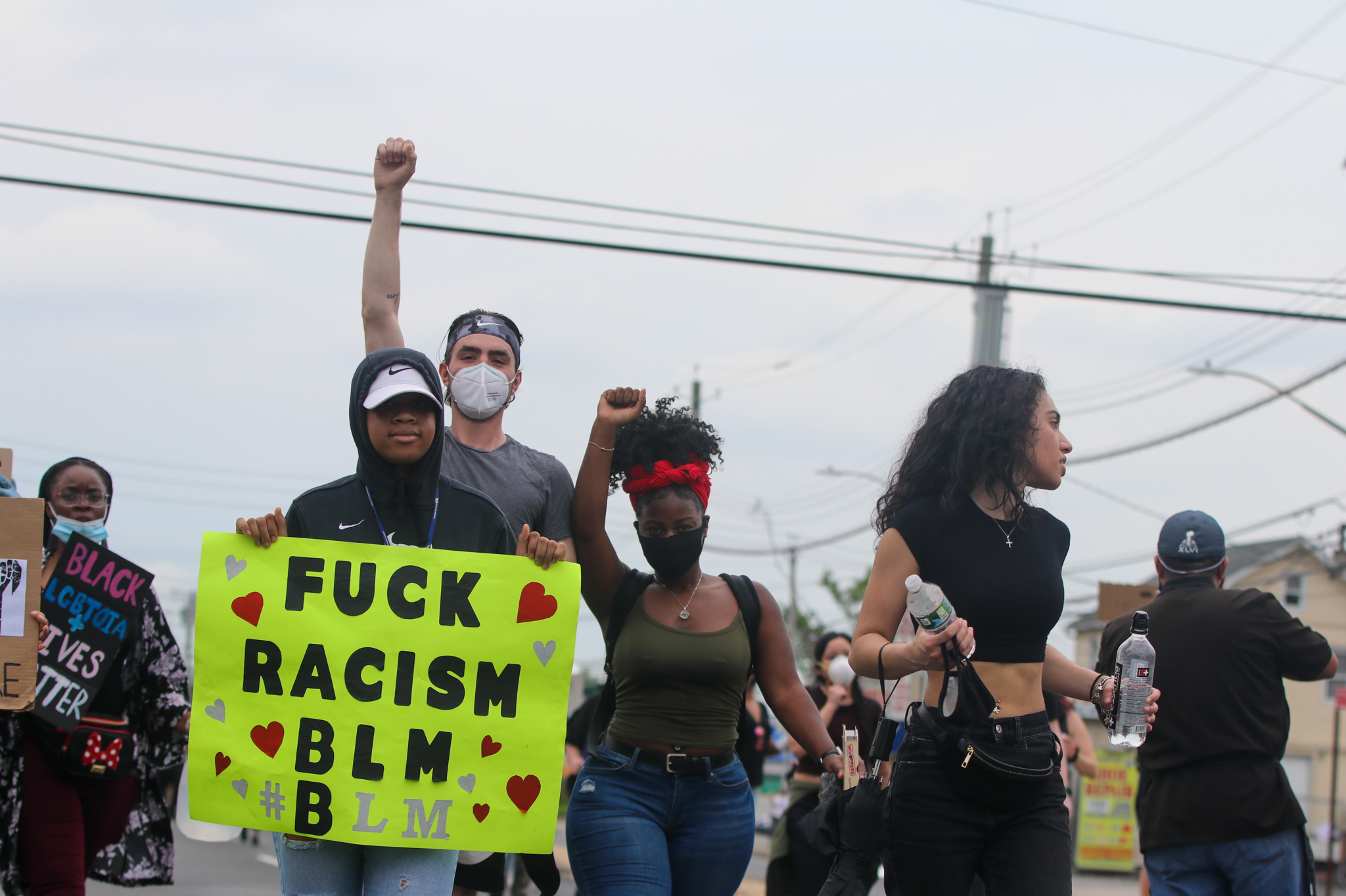 Demonstrators held signs to bring awareness to racism on Staten Island and around the United States. June 5, 2020 in New Dorp. (Staten Island Advance/ Alexandra Salmieri)