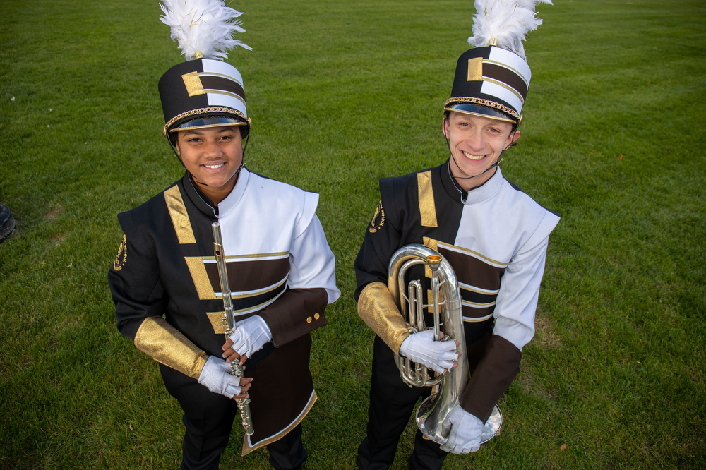 The Milton S. Hershey School high school marching band Drum Majors in Hershey, Pa., Oct. 19, 2022.Mark Pynes | pennlive.com