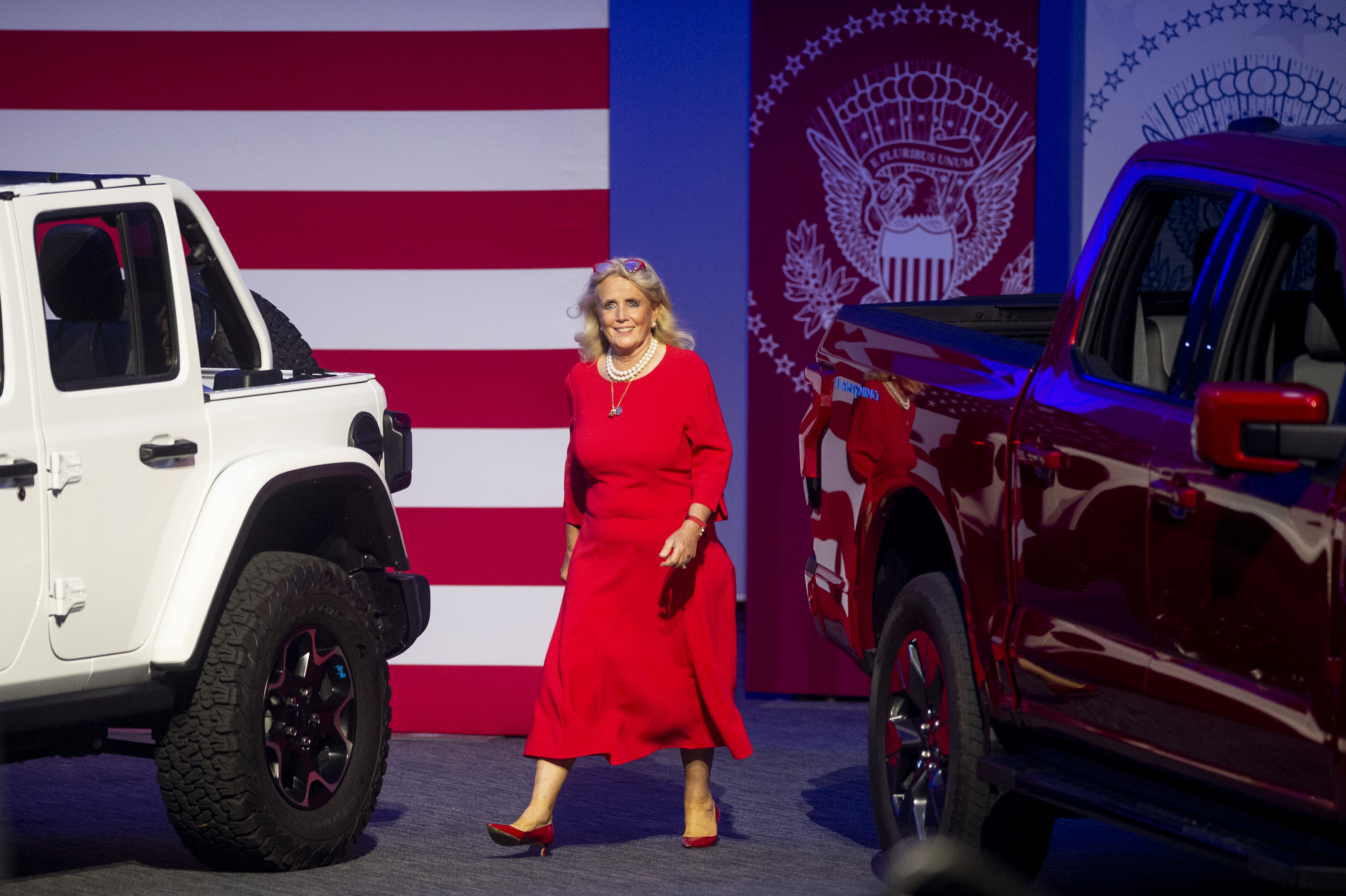 U.S. Rep. Debbie Dingell, D-Ann Arbor, speaks during the 2022 North American International Auto Show at Huntington Place in Detroit on Wednesday, Sept. 14 2022.