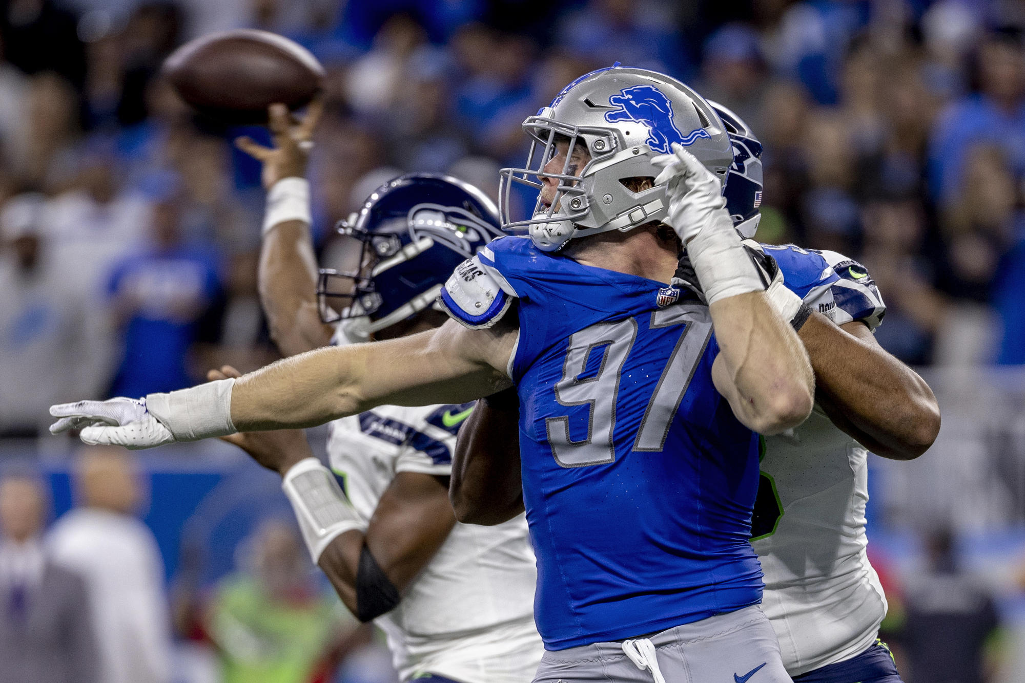 Detroit Lions' Aidan Hutchinson Is Locked In on Week 1 Game