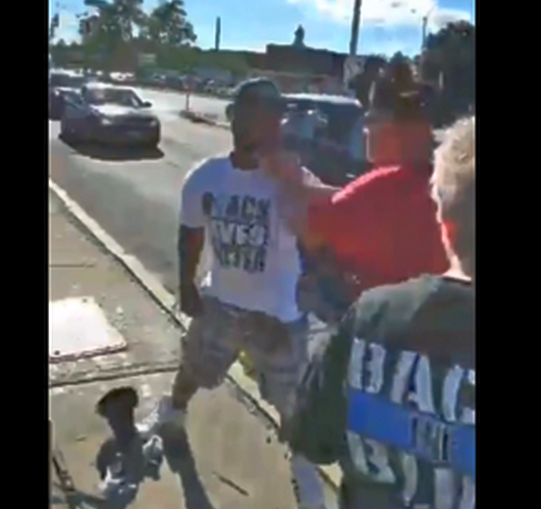 Video: Donald Trump supporter knocked out by man in Black Lives Matter ...