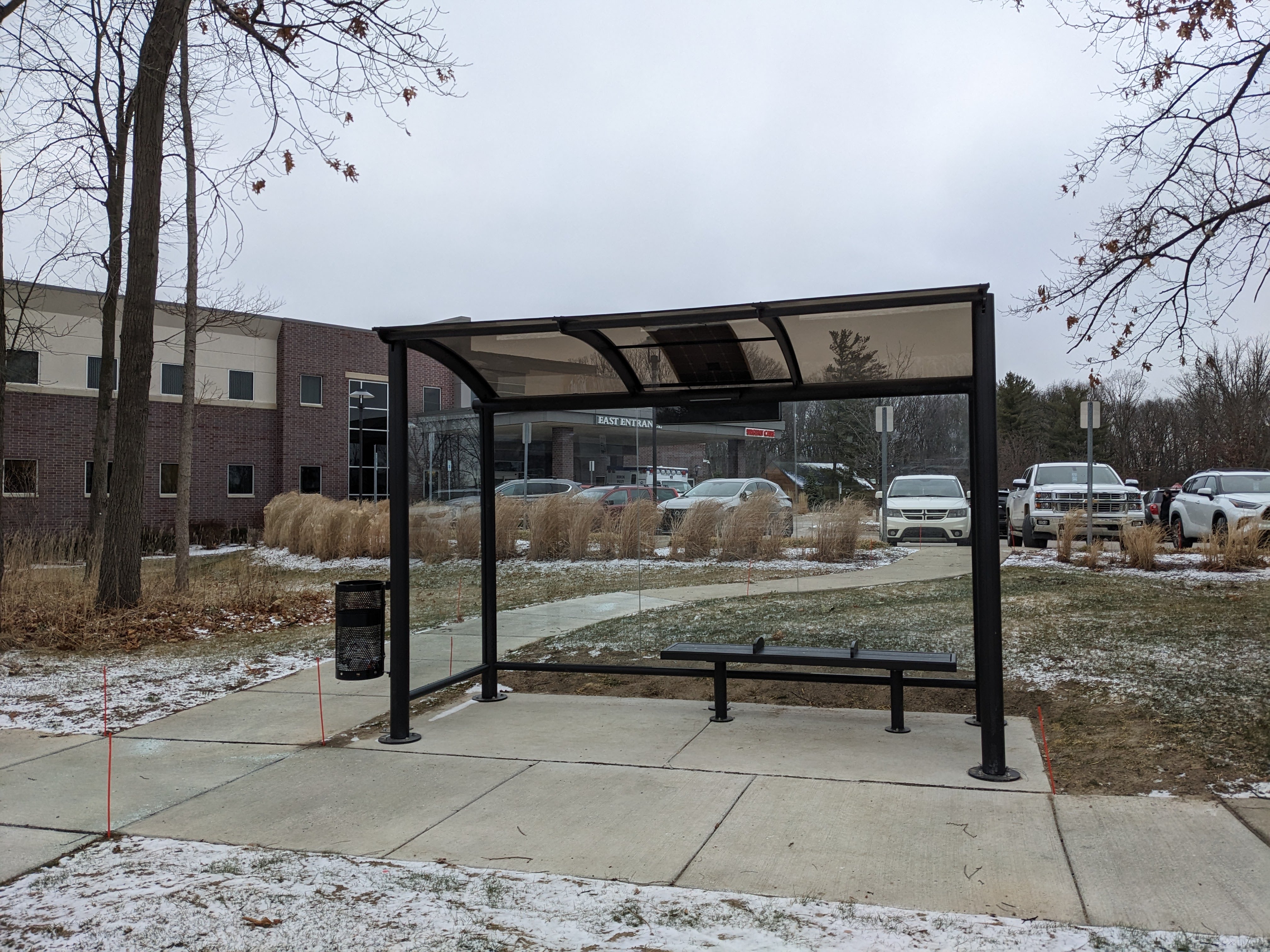 Bus stop shelters installed on busy stretch outside Ann Arbor 