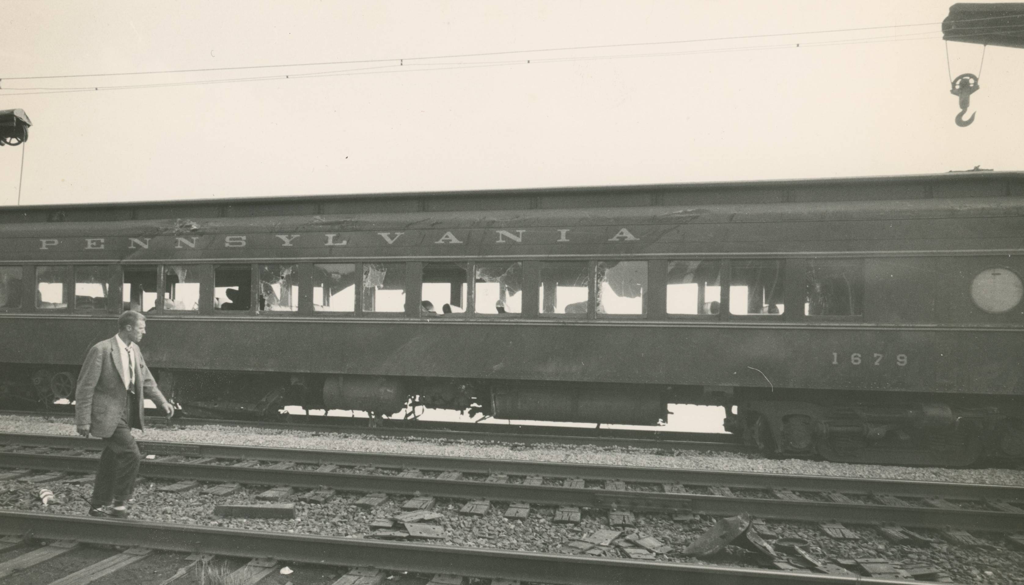 The "baseball special" train wreck in Steelton, Pa., 1962