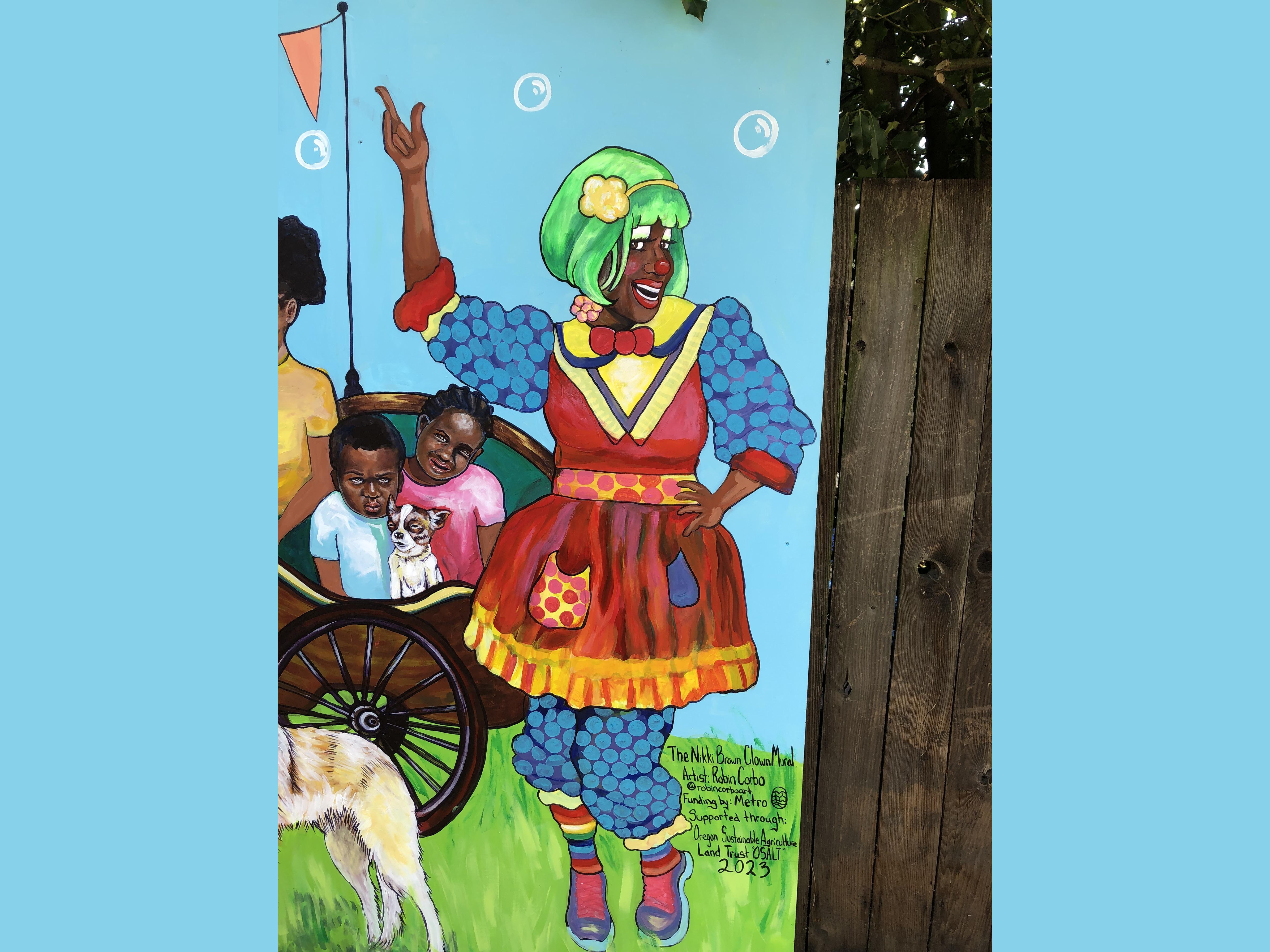 Mural featuring Nikki Brown Clown unveiled in NE Portland