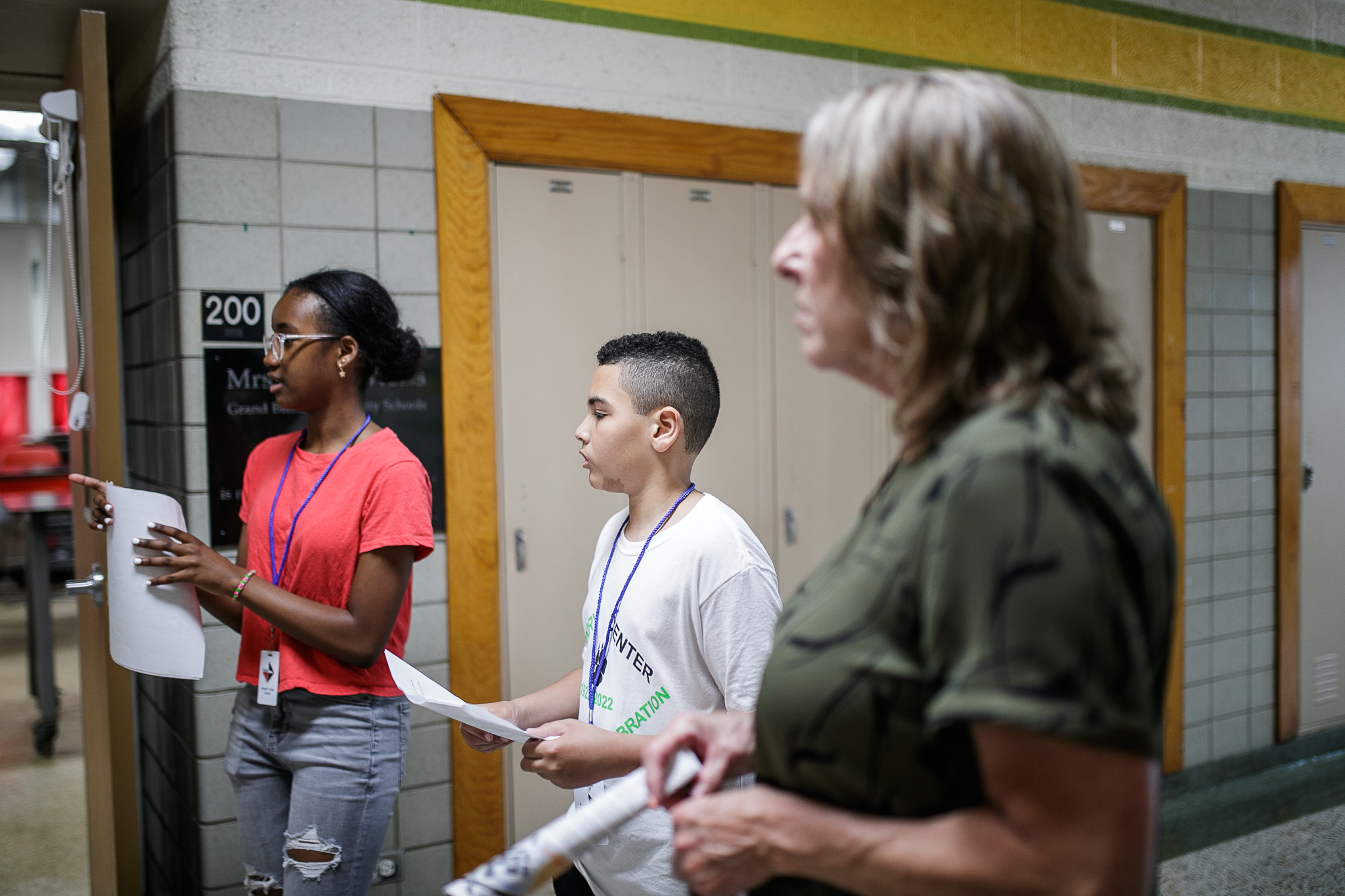 Students at Perry Center gave guided tours to the building during the Perry Center Centennial Event in Grand Blanc on Saturday, May 14, 2022. (Jenifer Veloso | MLive.com)