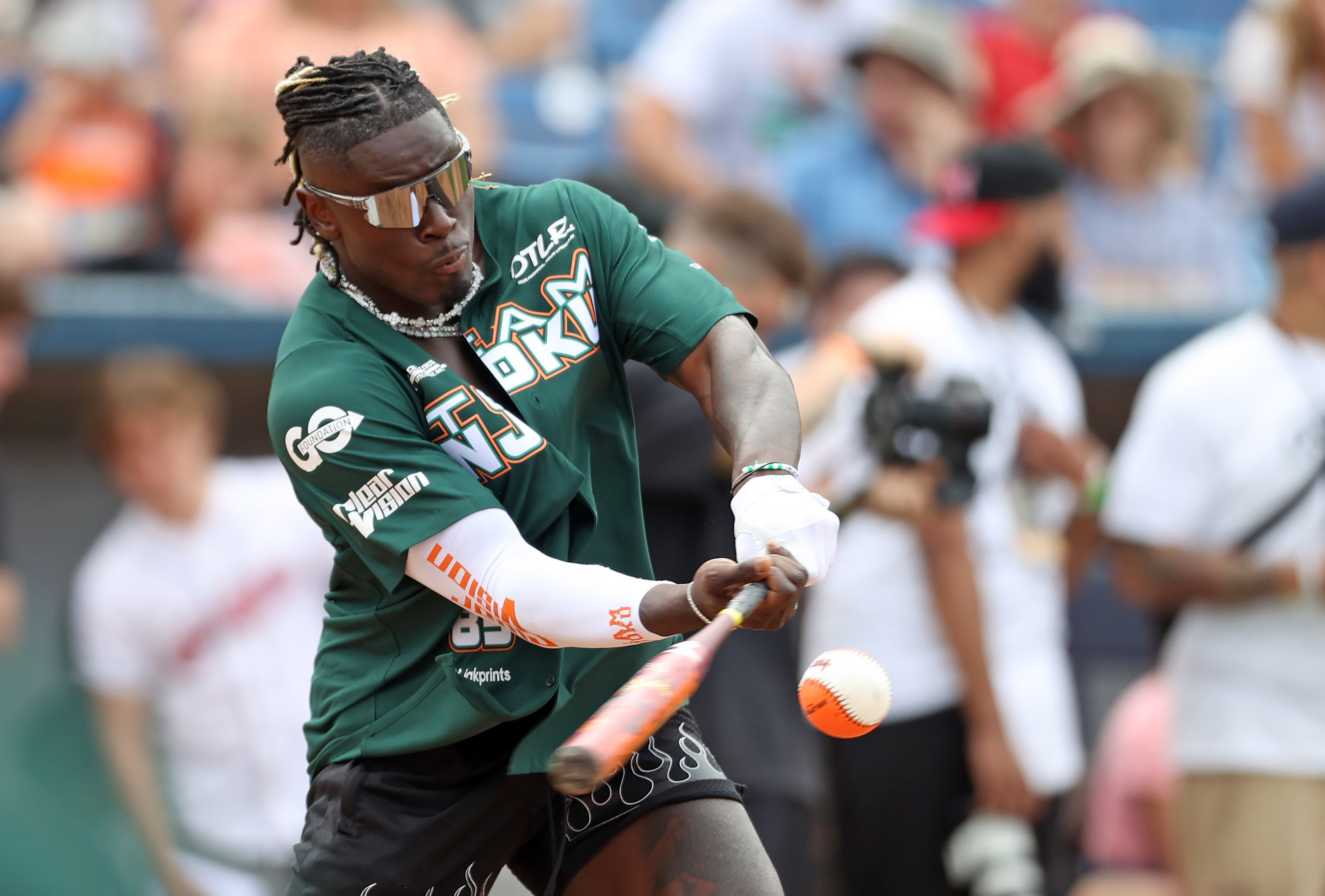 David Njoku celebrity softball game, June 8, 2024