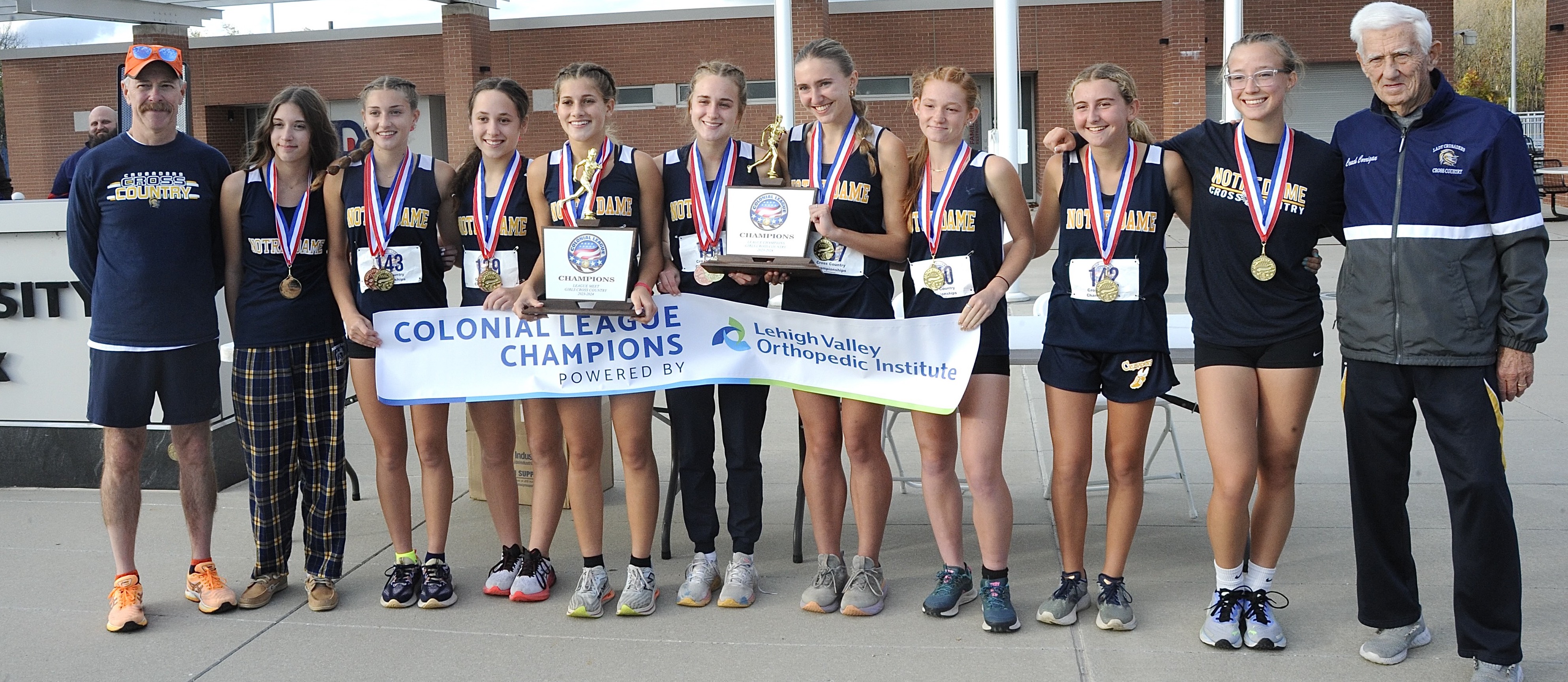 Notre Dame High School girls cross country team appears to be class of  Colonial League 