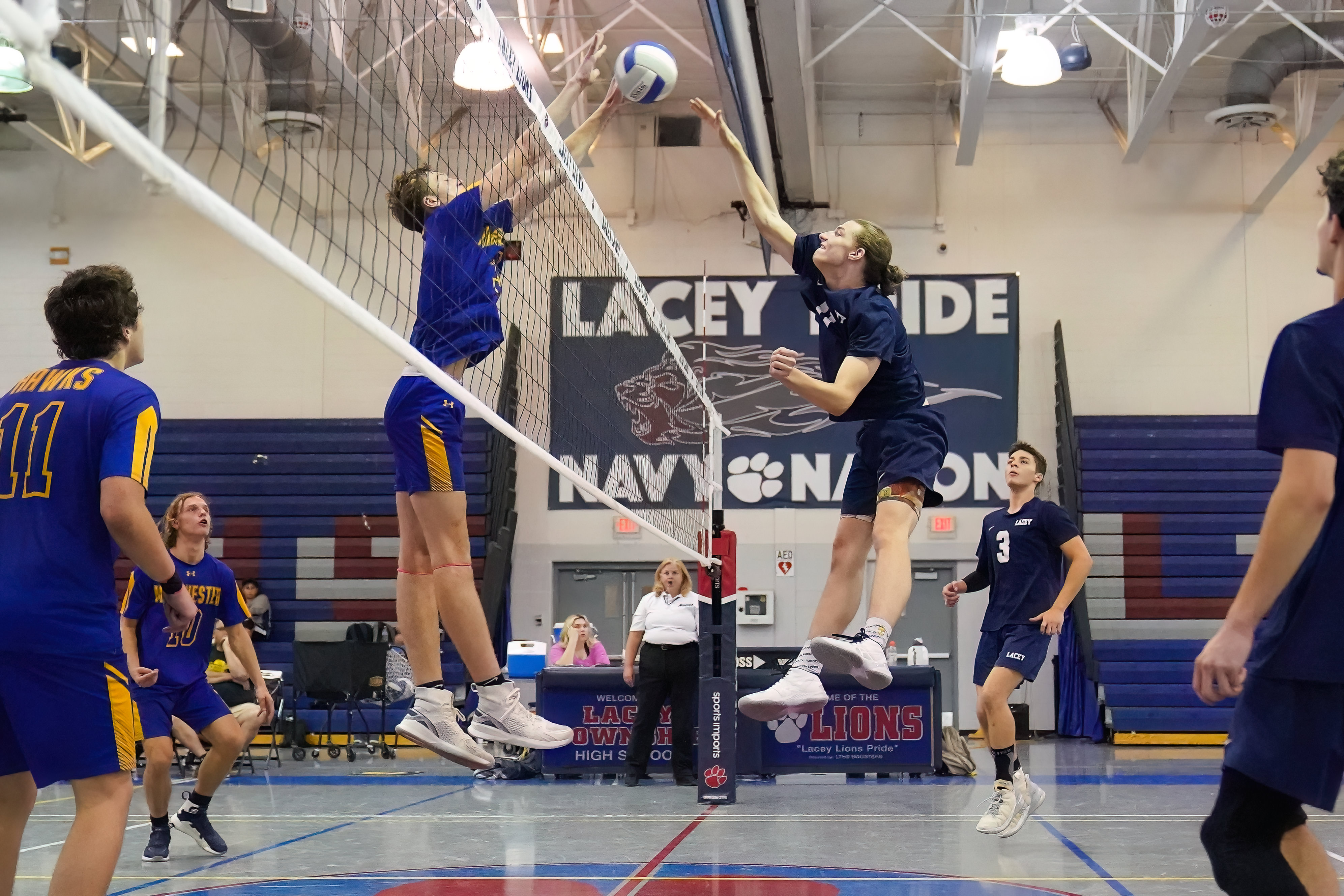 Boys Volleyball Manchester Township defeats Lacey in two games on May
