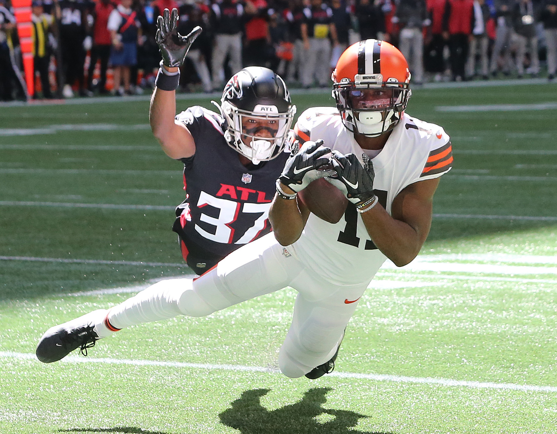 Atlanta Falcons cornerback Dee Alford (37) walks off the field