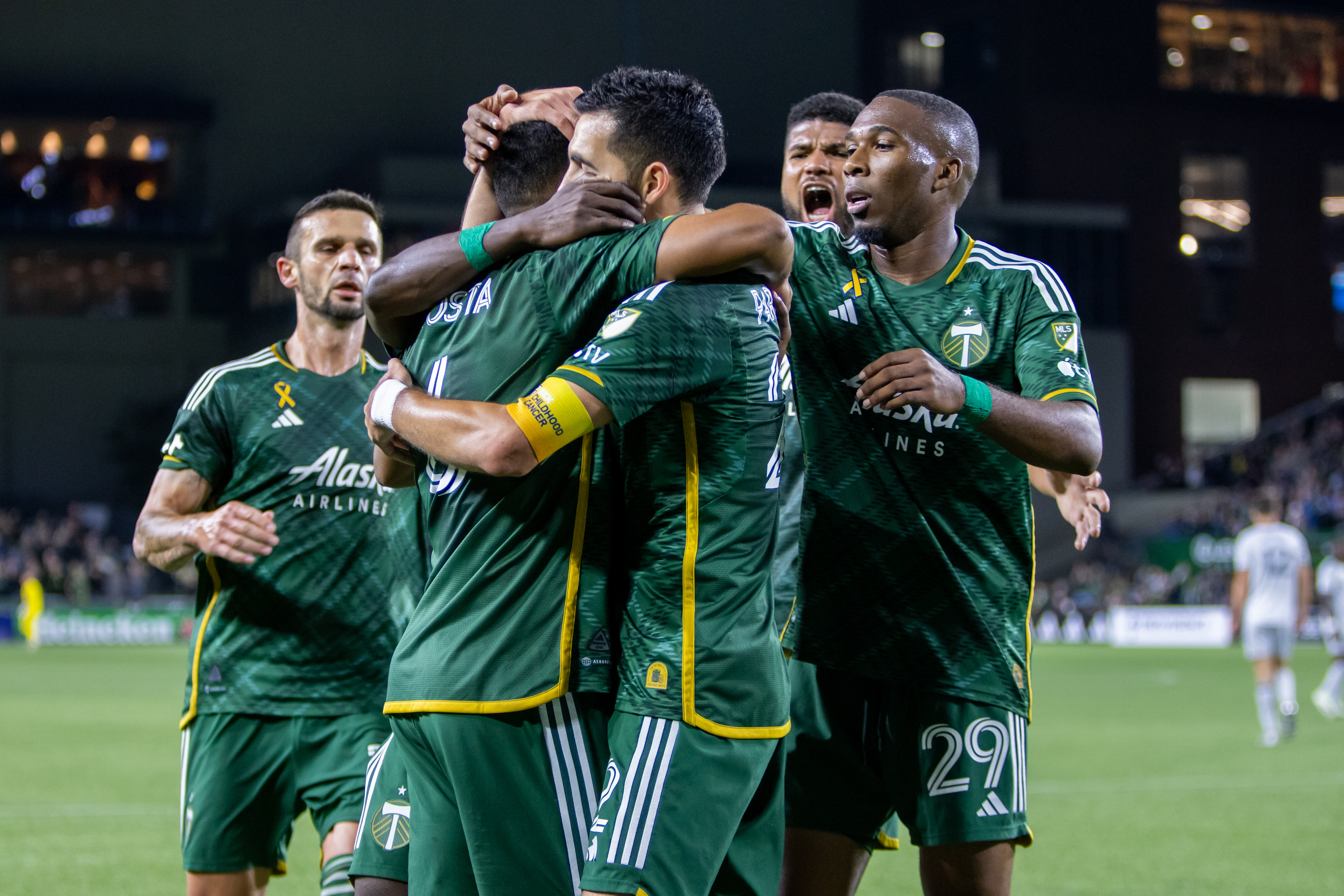 Portland Timbers adidas 2023 MLS Works Kick Childhood Cancer x