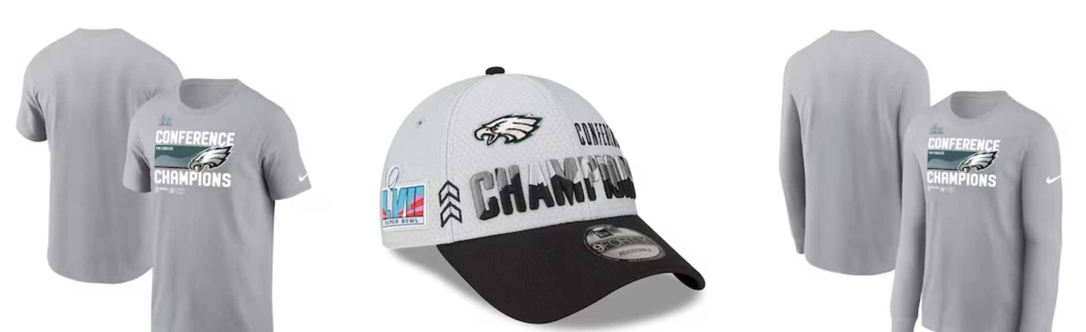 Men's '47 Charcoal Philadelphia Eagles Super Bowl LVII Side Patch Clean Up  Adjustable Hat