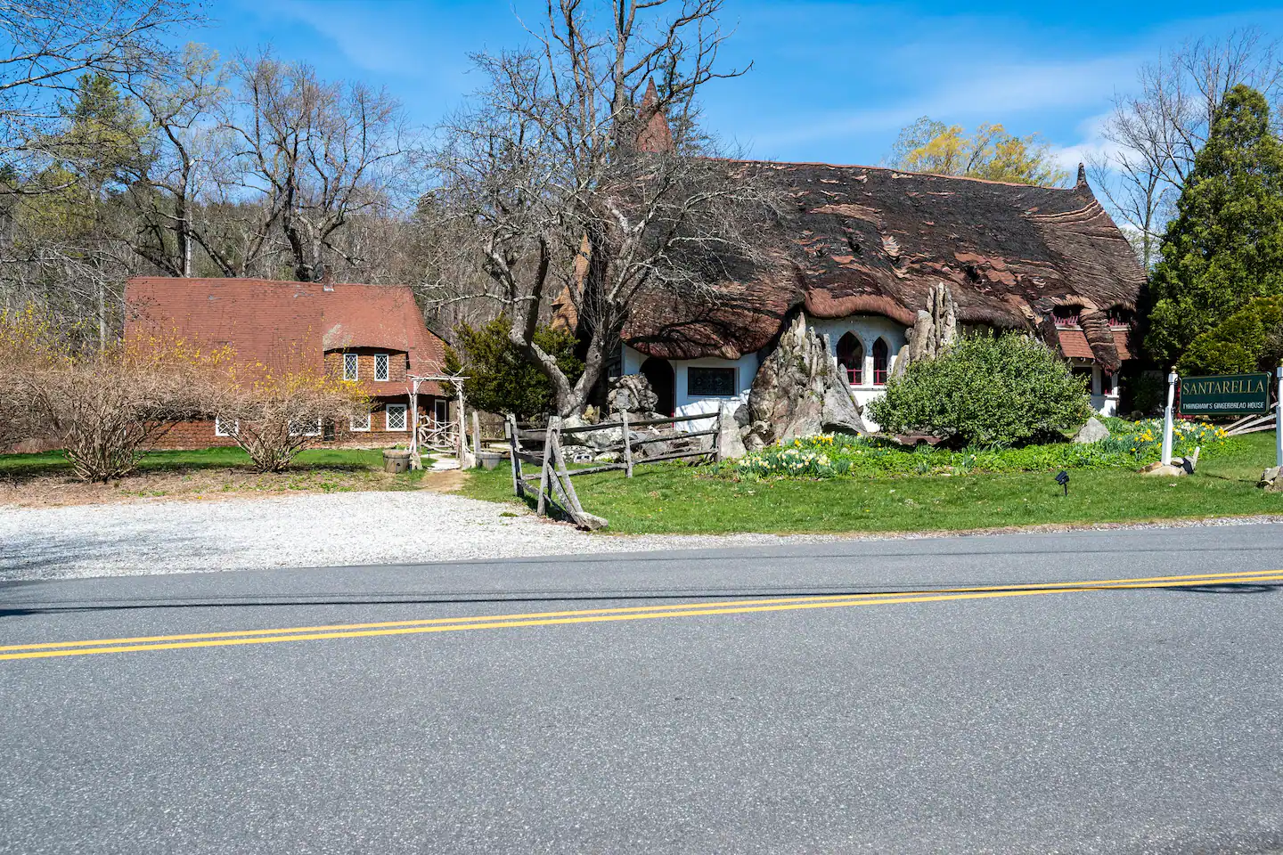 Gingerbread House Tower Airbnb at the Santarella Estate in Tyringham