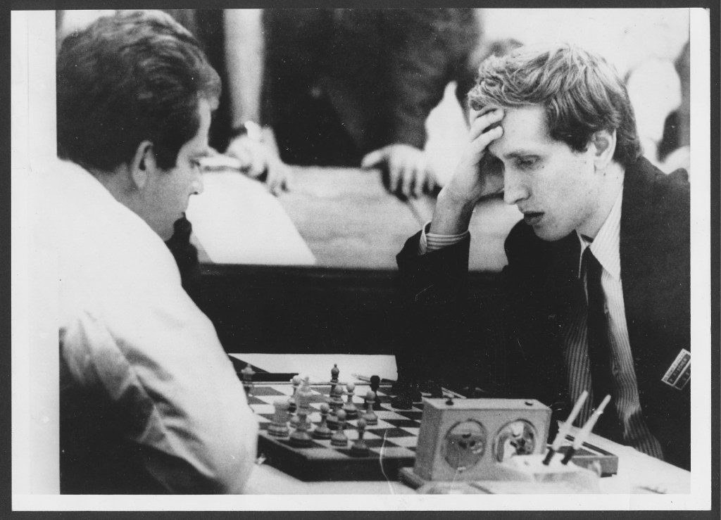 Chess Game Between Bobby Fischer by Bettmann