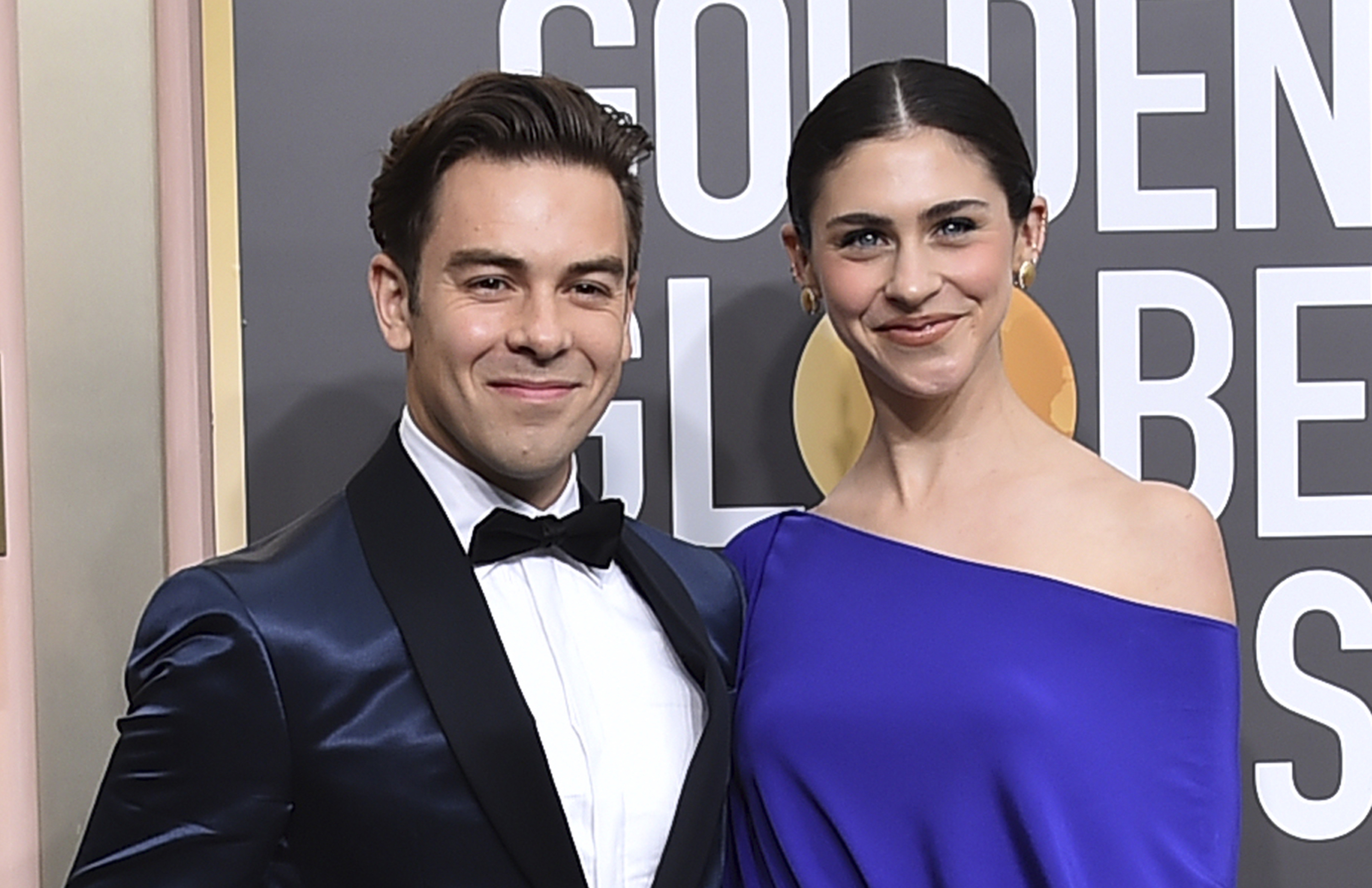 Cody Ko, left, and Kelsey Kreppel arrive at the 80th annual Golden Globe Awards at the Beverly Hilton Hotel on Tuesday, Jan. 10, 2023, in Beverly Hills, Calif. (Photo by Jordan Strauss/Invision/AP)