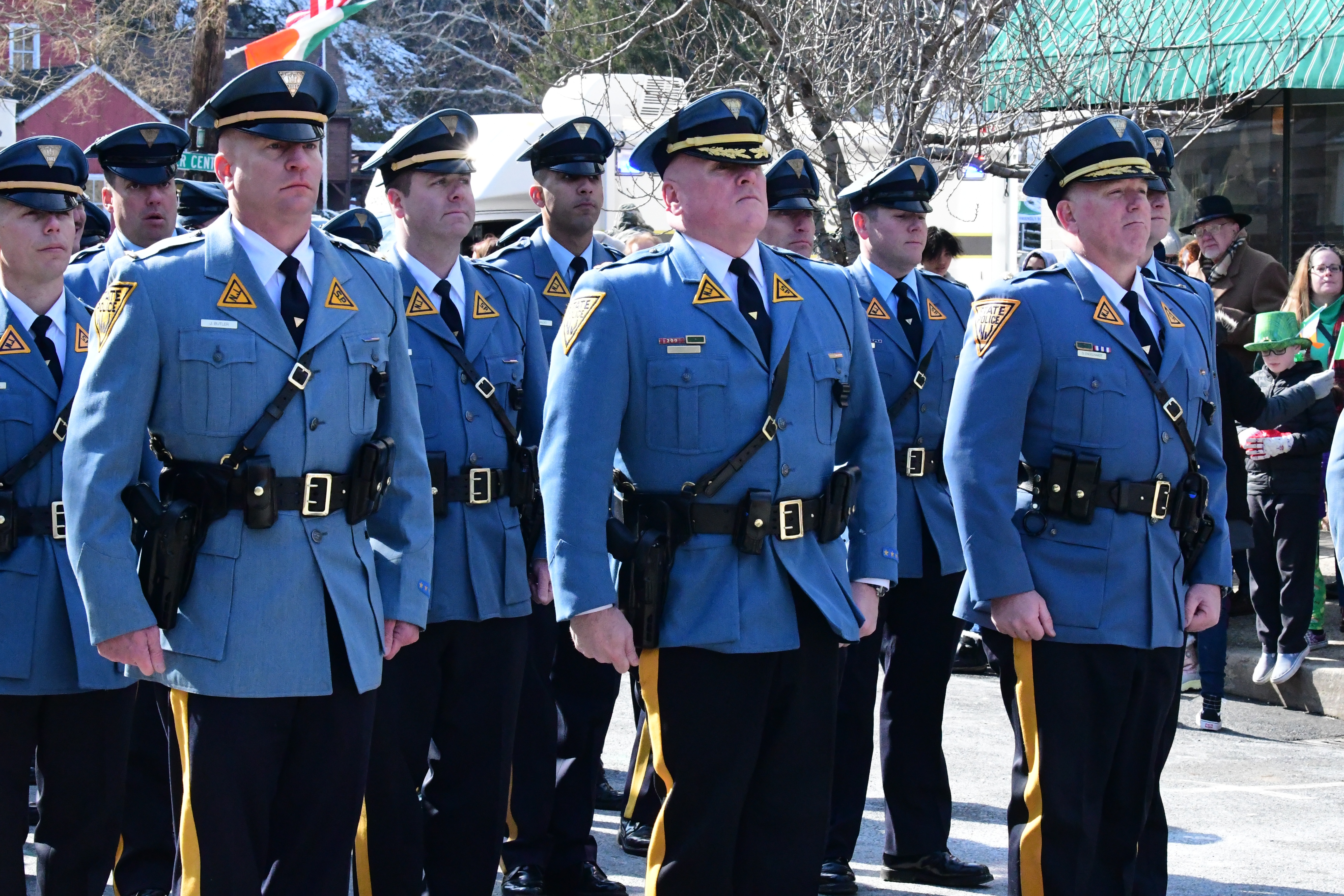 The 2022 St Patrick's Day Parade hosted by the Friendly Sons of St Patrick Hunterdon County took place in Clinton on March 13. Here, New Jersey State Police.