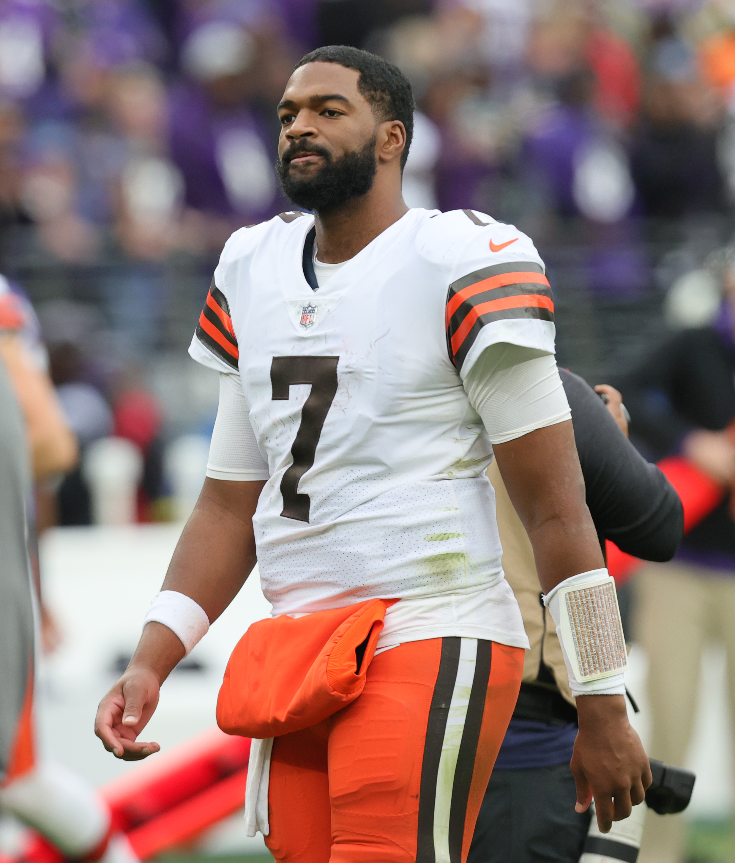 Lids Jacoby Brissett Cleveland Browns Fanatics Authentic Game-Used #7 White  Jersey vs. Baltimore Ravens on October 23, 2022