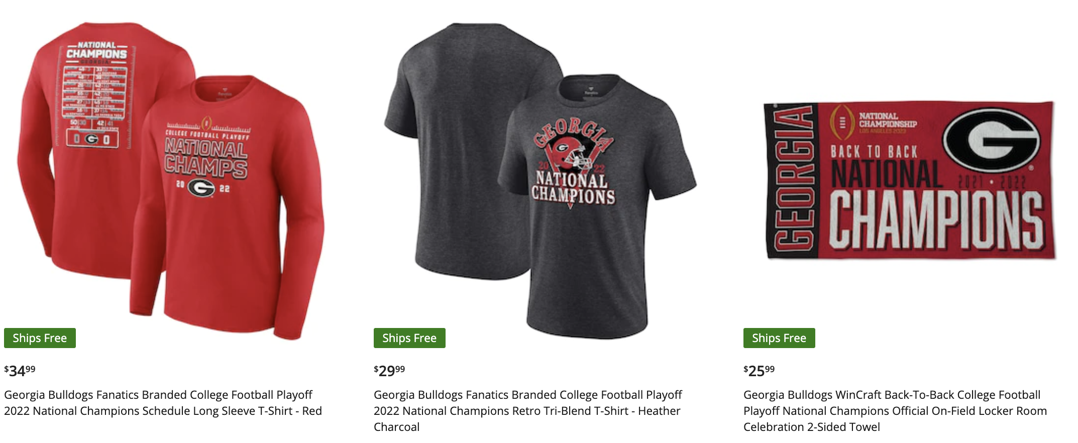 What happens to the 'championship' apparel for the team that loses the  national title game? 