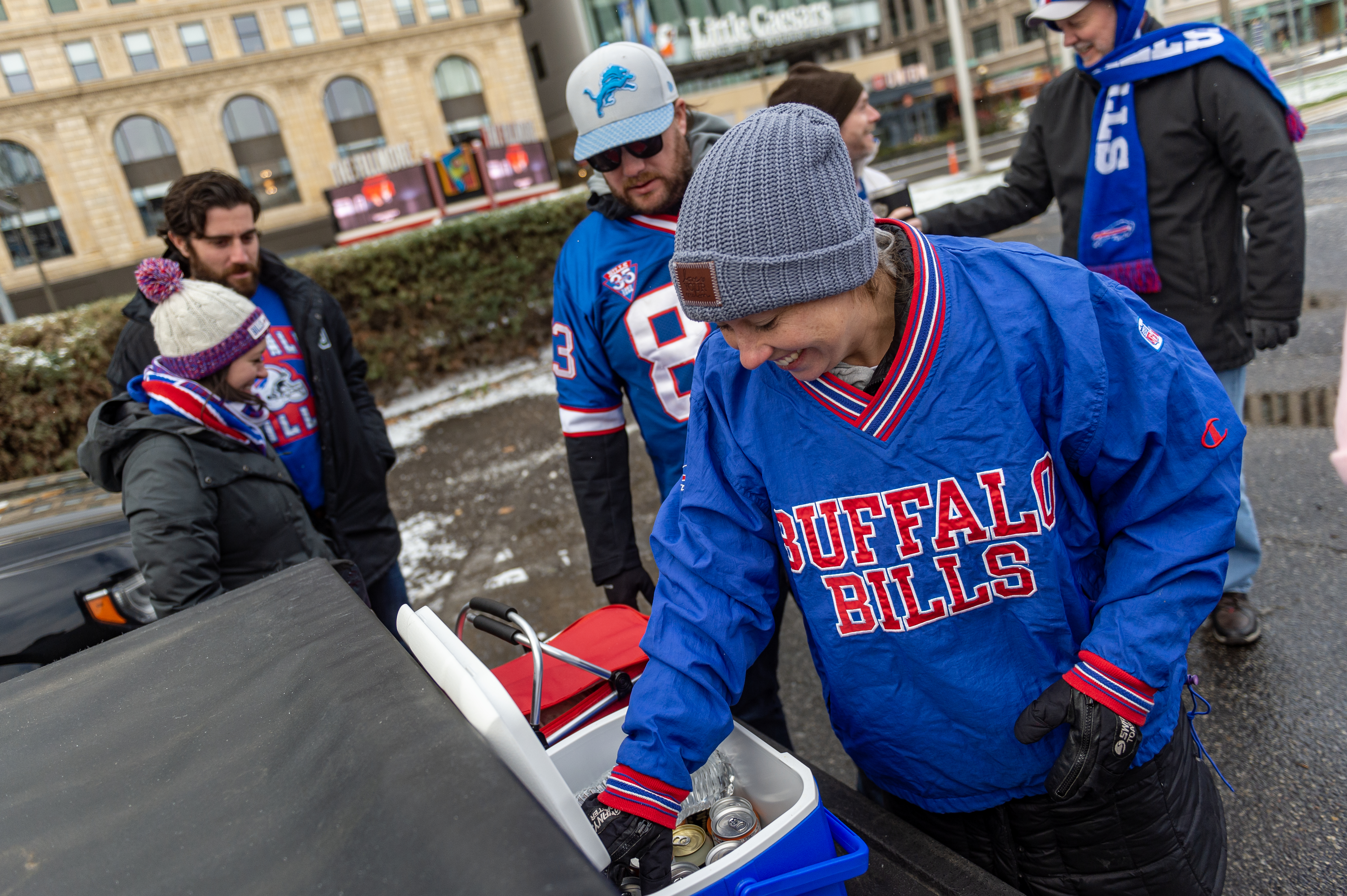 Buffalo Bills fans tailgate before taking on Cleveland at Ford Field