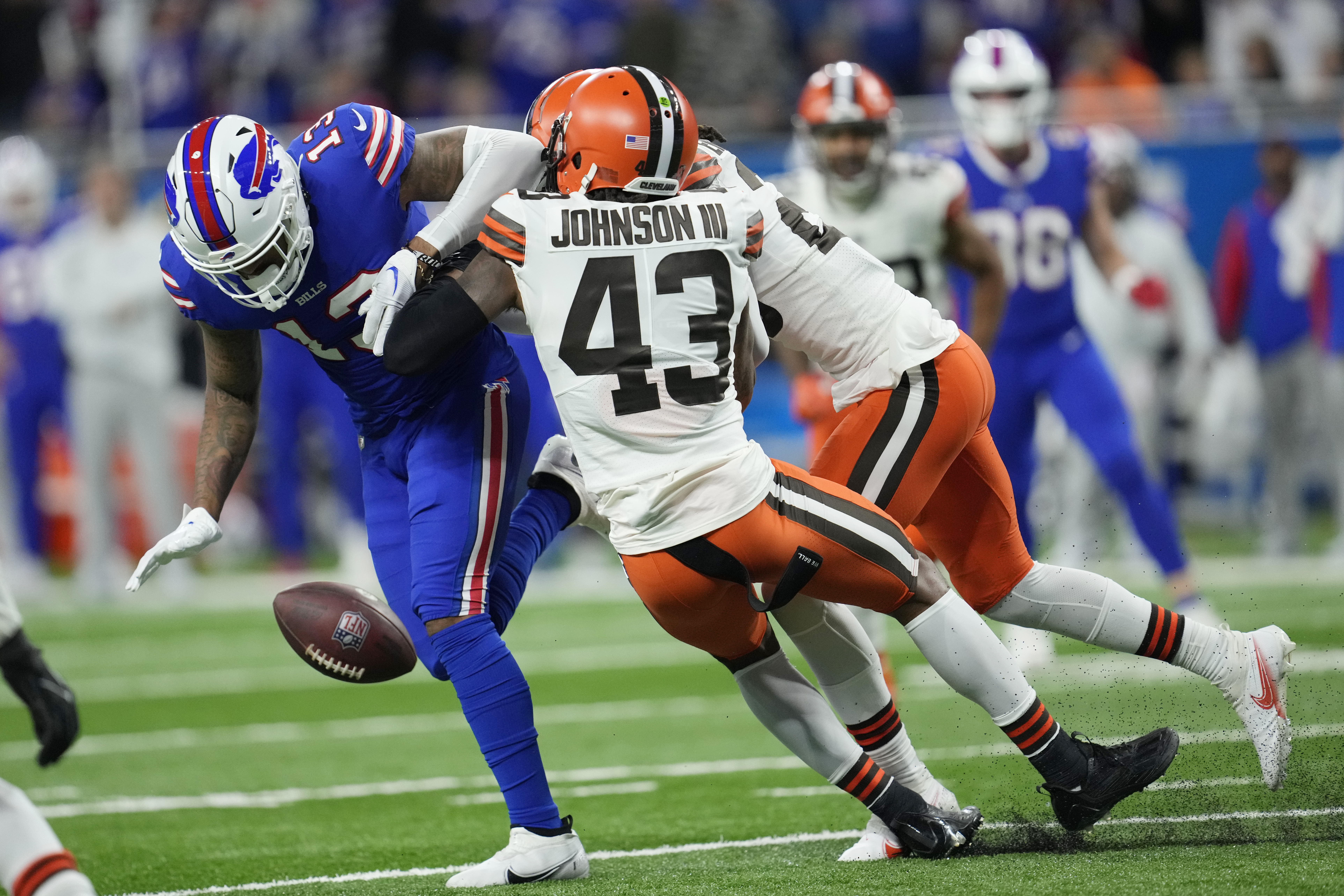 John Johnson III Cleveland Browns Game-Used #43 Orange Pants vs. Buffalo  Bills on November 20 2022