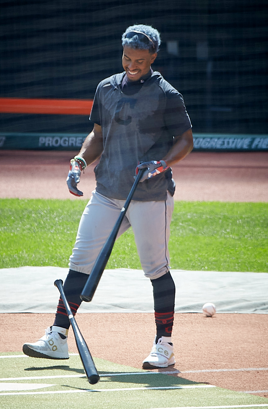 Cleveland Indians Francisco Lindor during batting practice before