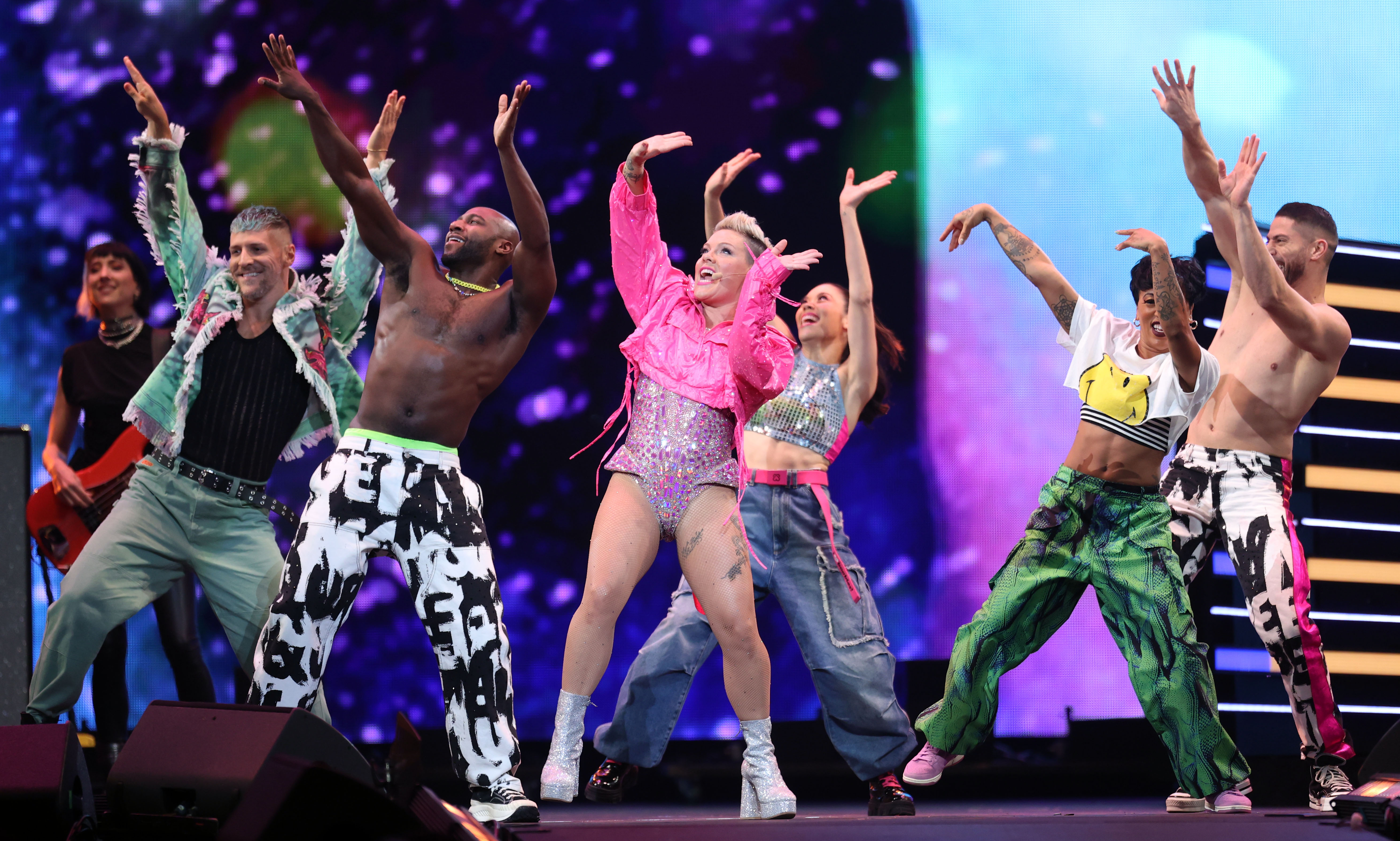 Pink performs at Rocket Mortgage FieldHouse, November 8, 2023 ...