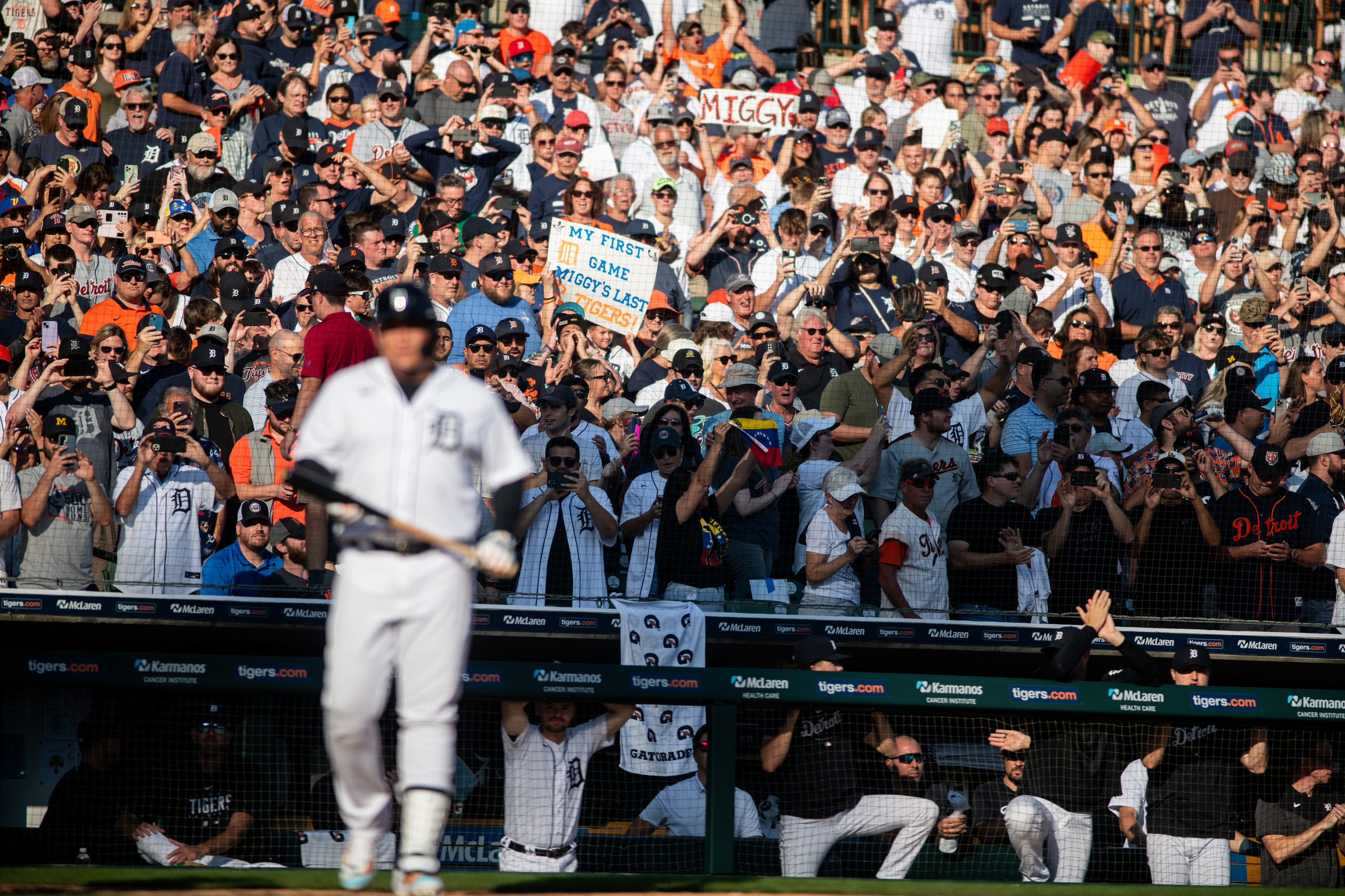 Tigers fan wears Miguel Cabrera jersey, gets bat (video) - Sports  Illustrated