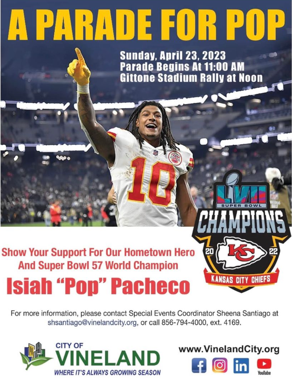 Vineland hosts parade for local Super Bowl champion Isiah Pacheco